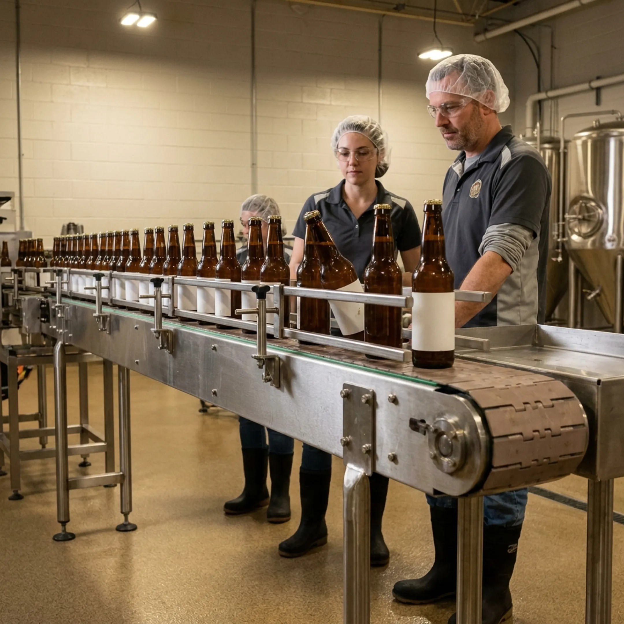 Craft beverage packaging conveyor
