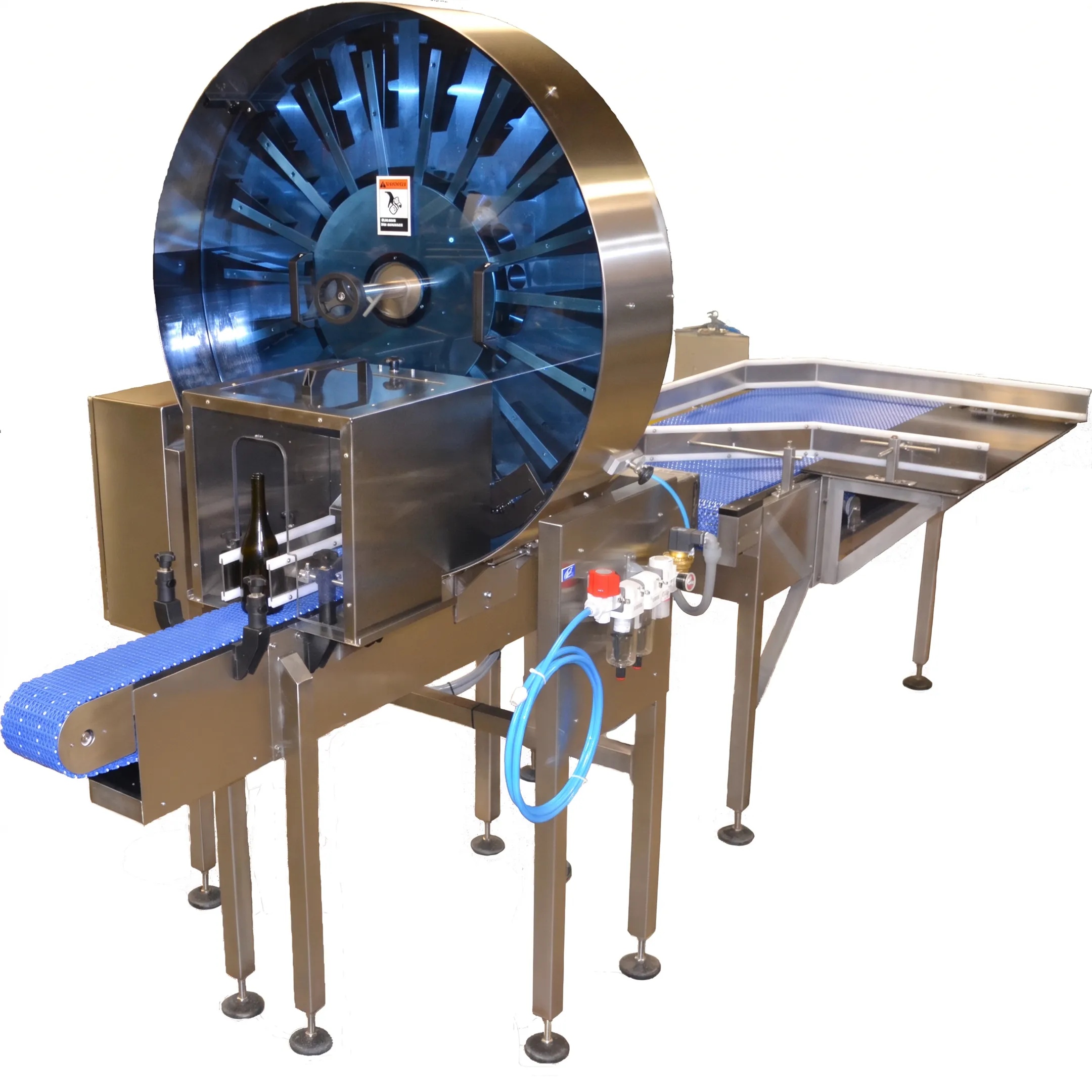 Engineers reviewing custom packaging equipment fabrication in a manufacturing facility