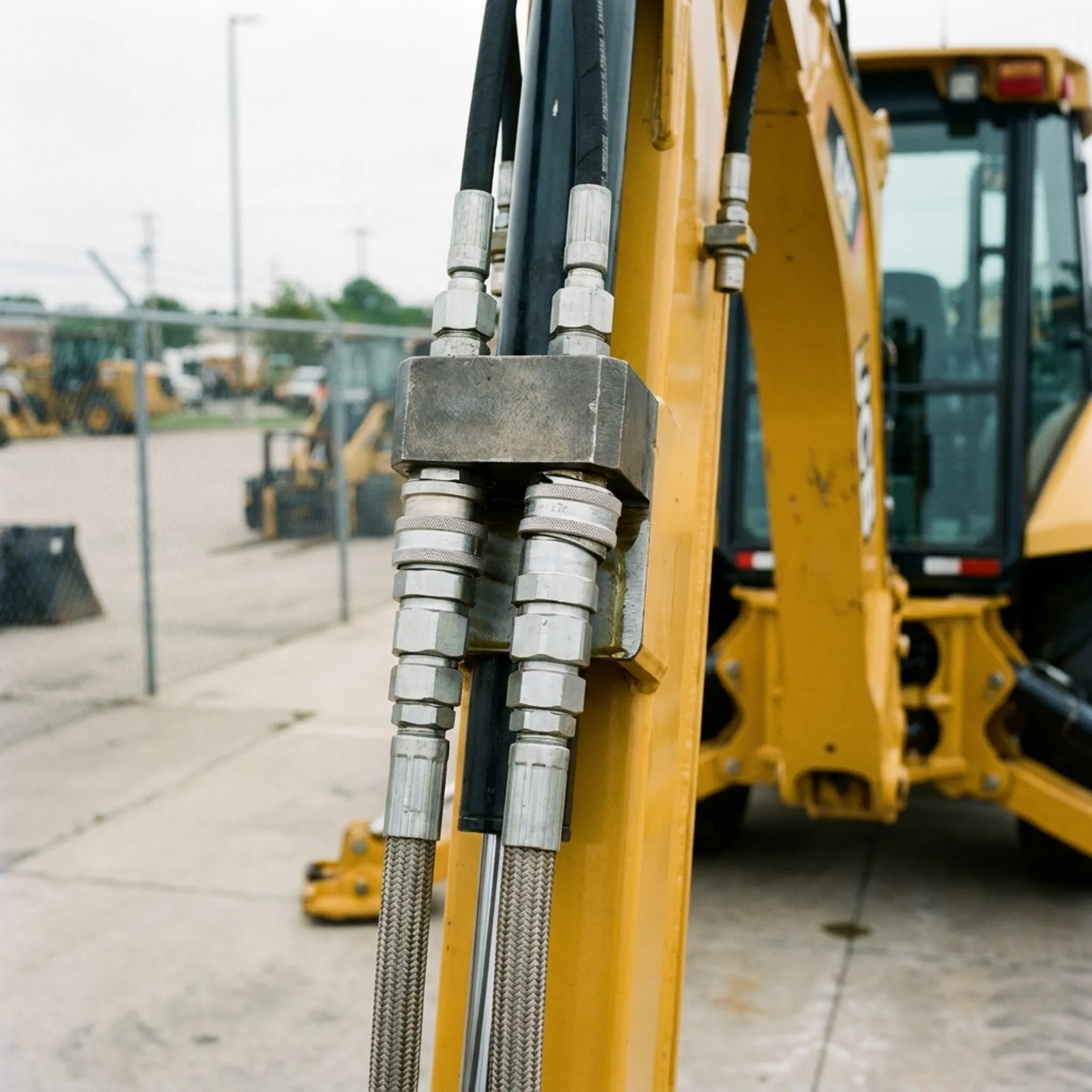 Backhoe loader hydraulic couplers