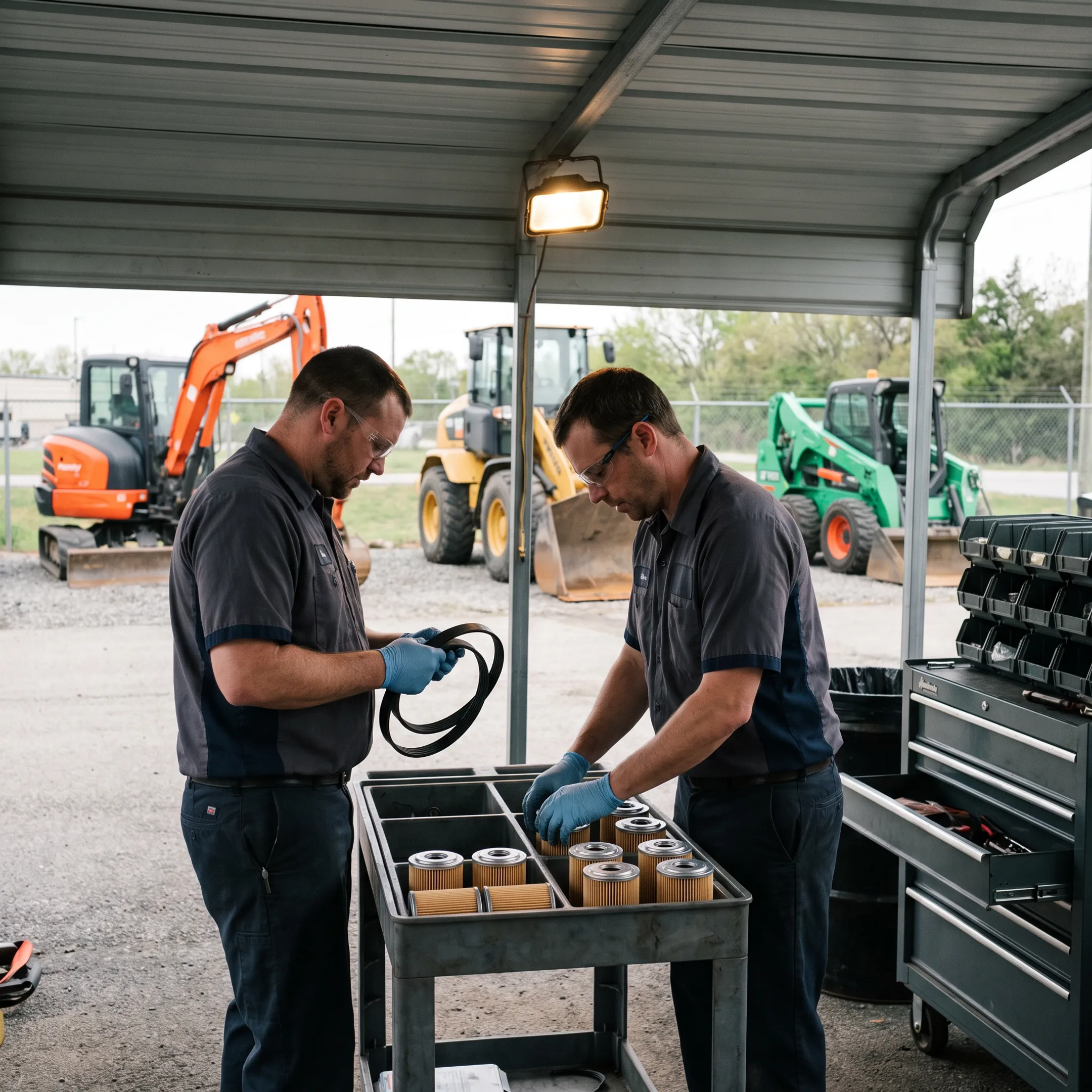 Heavy equipment fleet maintenance