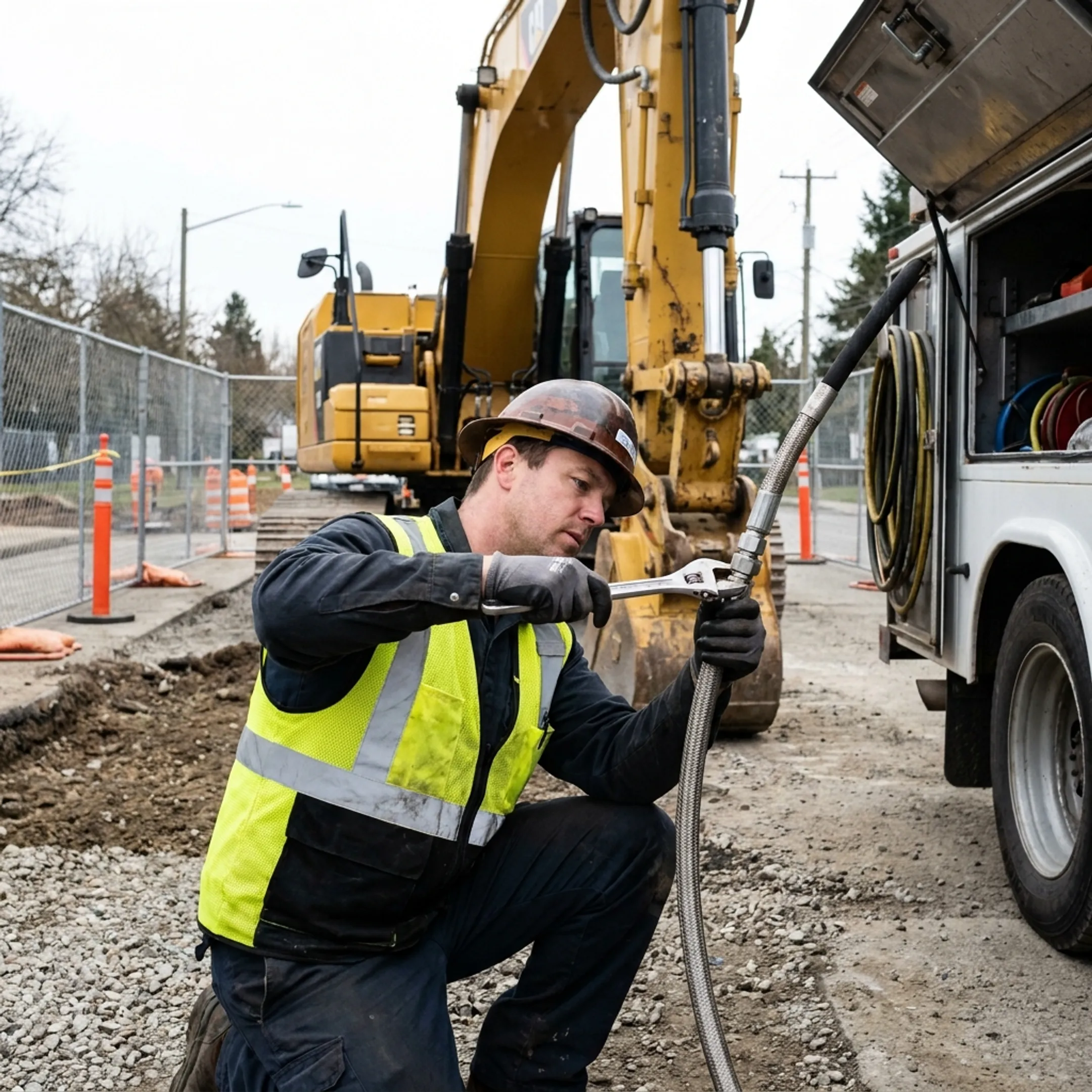 Municipal excavator maintenance