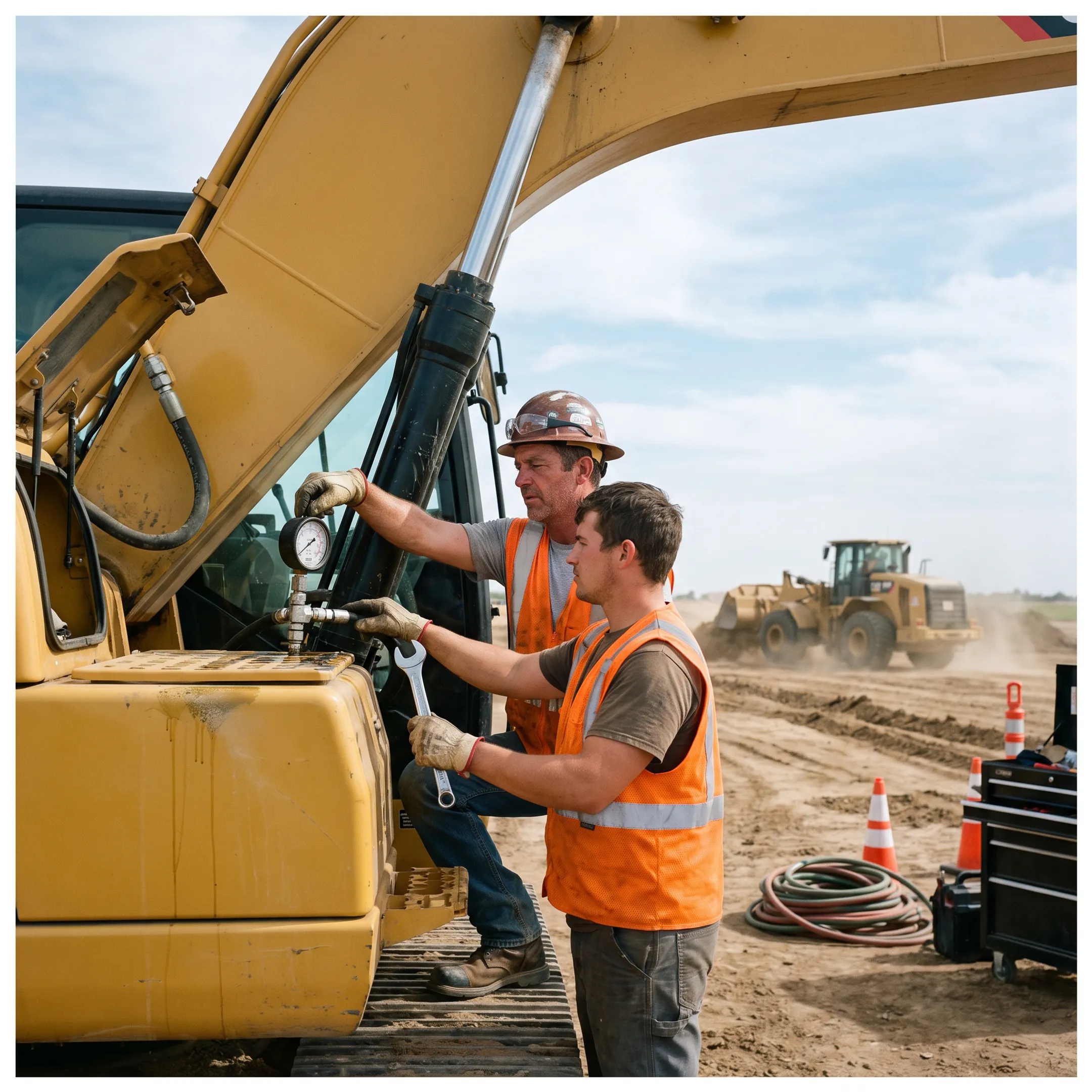 Excavation and site development equipment using hydraulic pumps