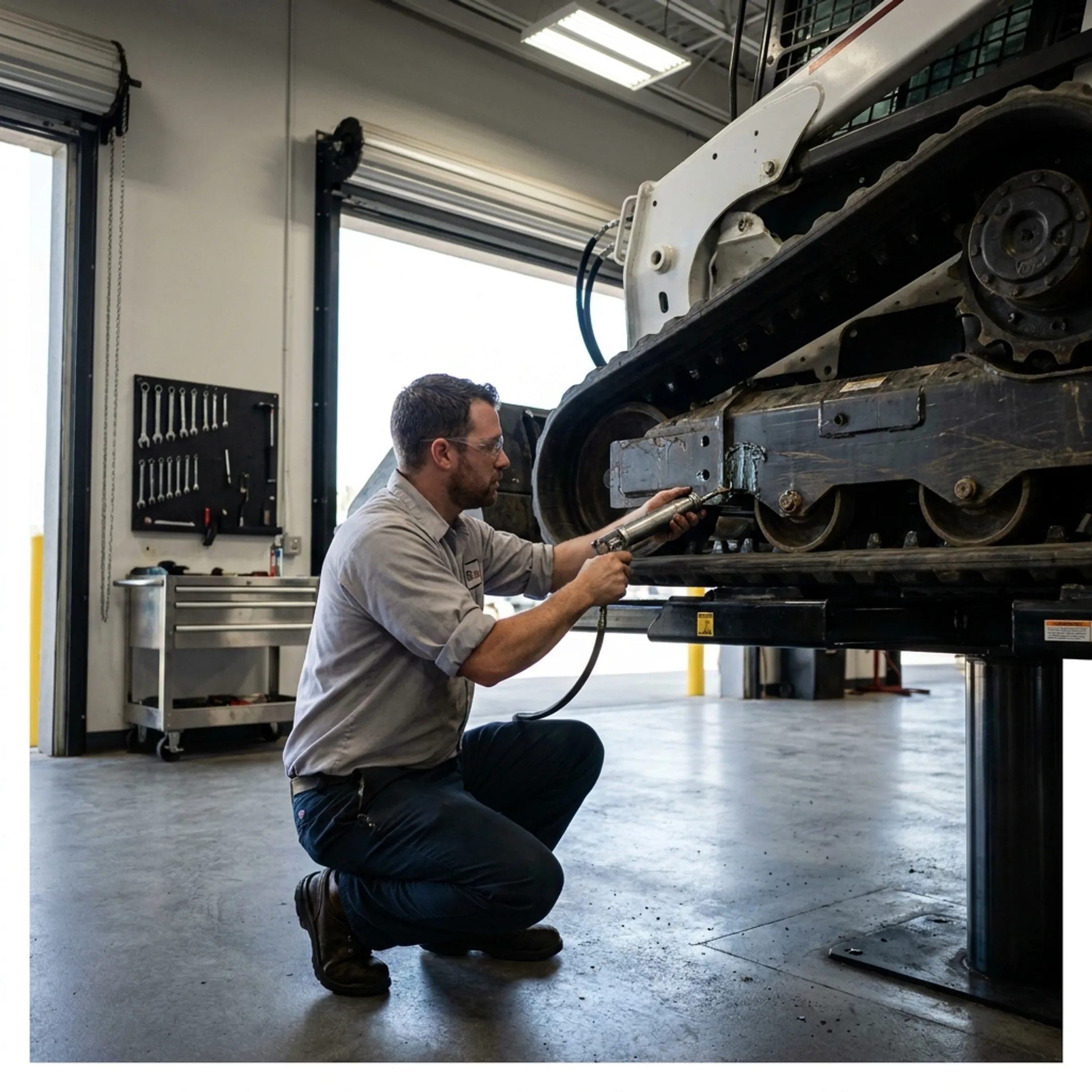 Compact track loader undercarriage service