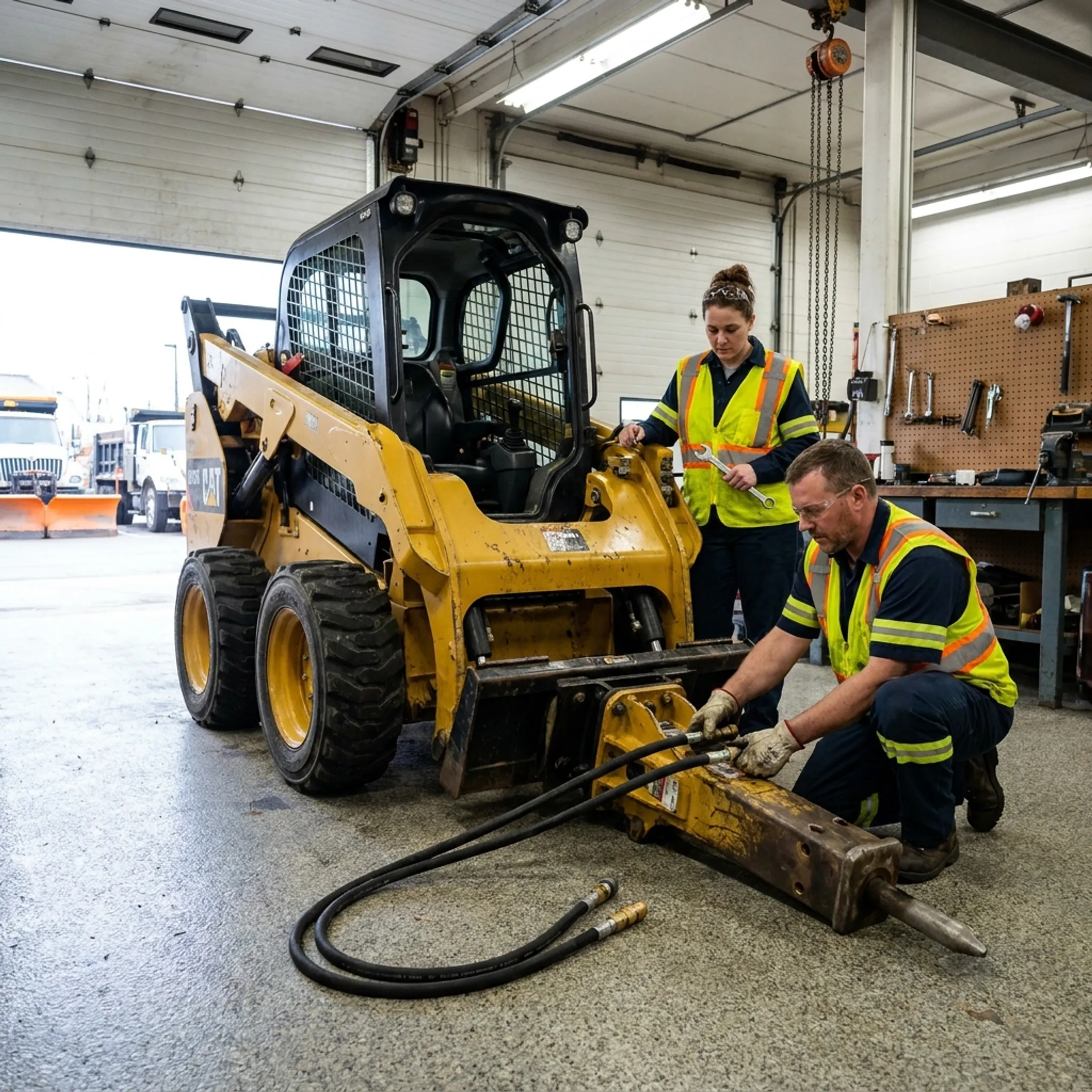 Municipal skid steer hydraulic service