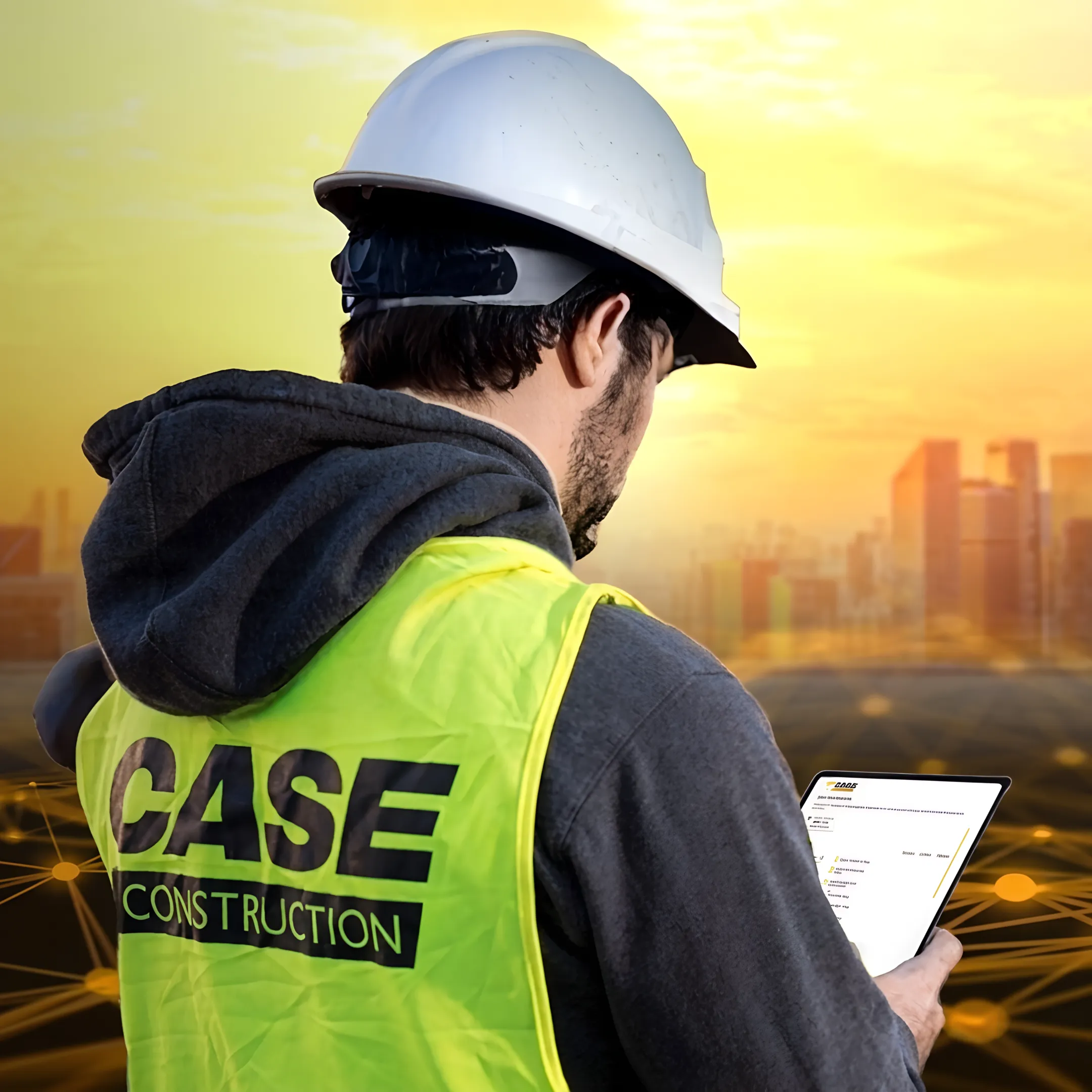 Fleet manager viewing telematics reports and equipment alerts