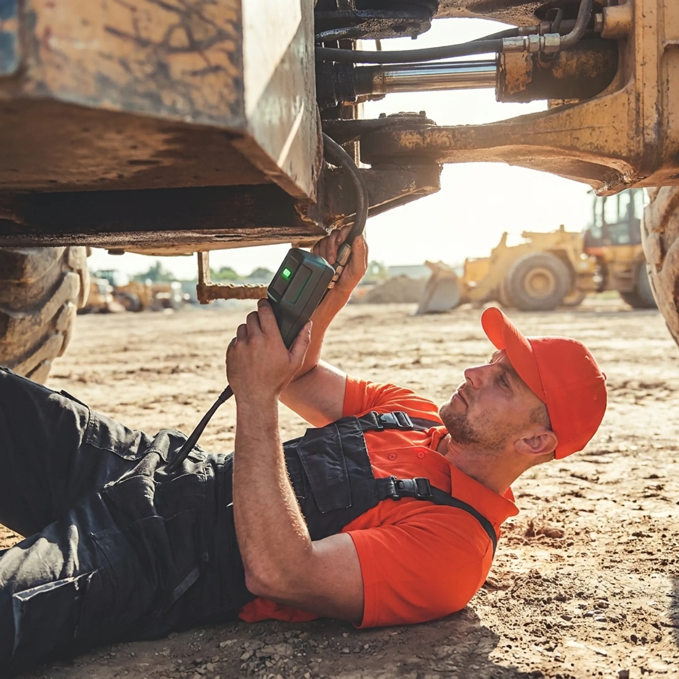 McCann technician diagnosing construction equipment