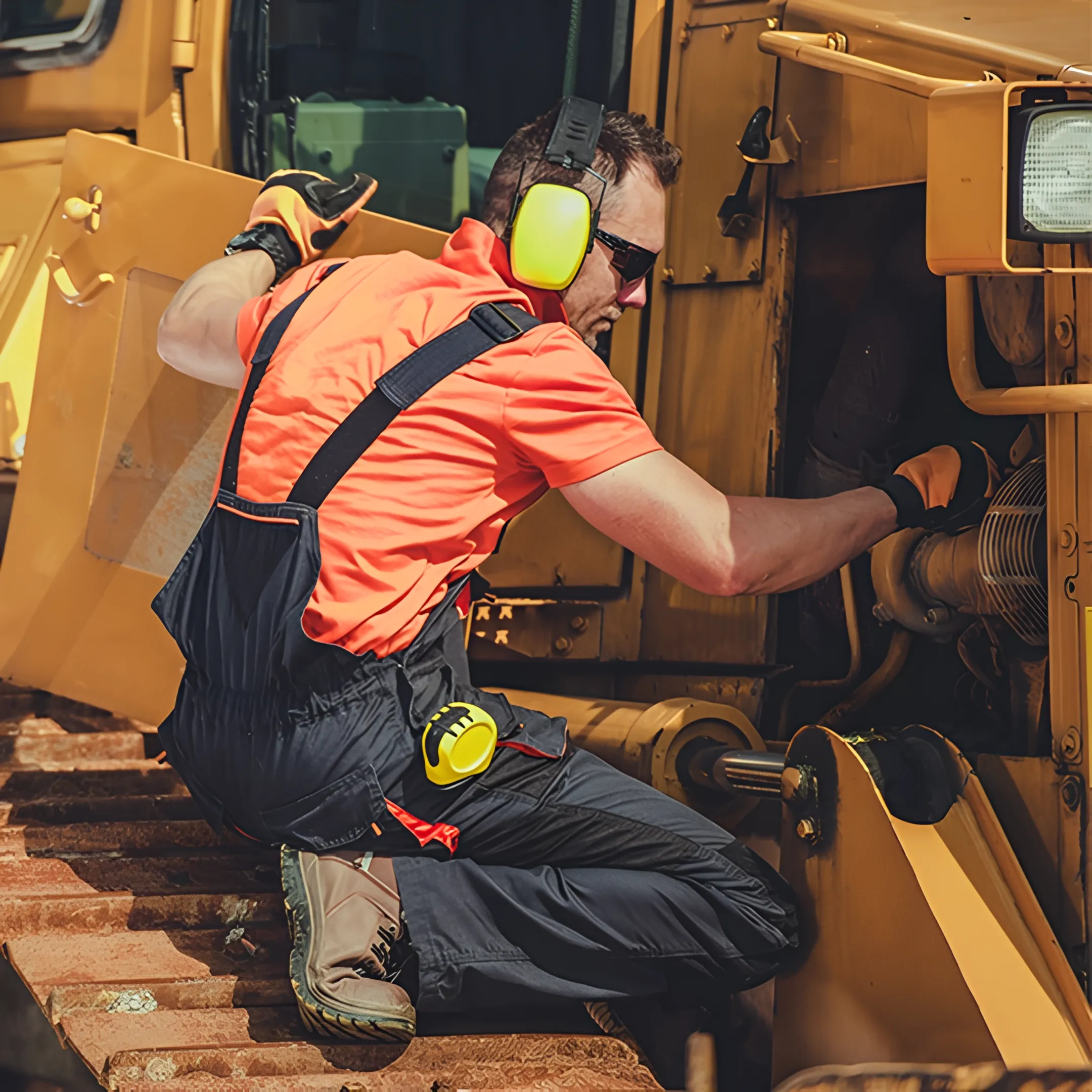 Heavy equipment fleet service operation