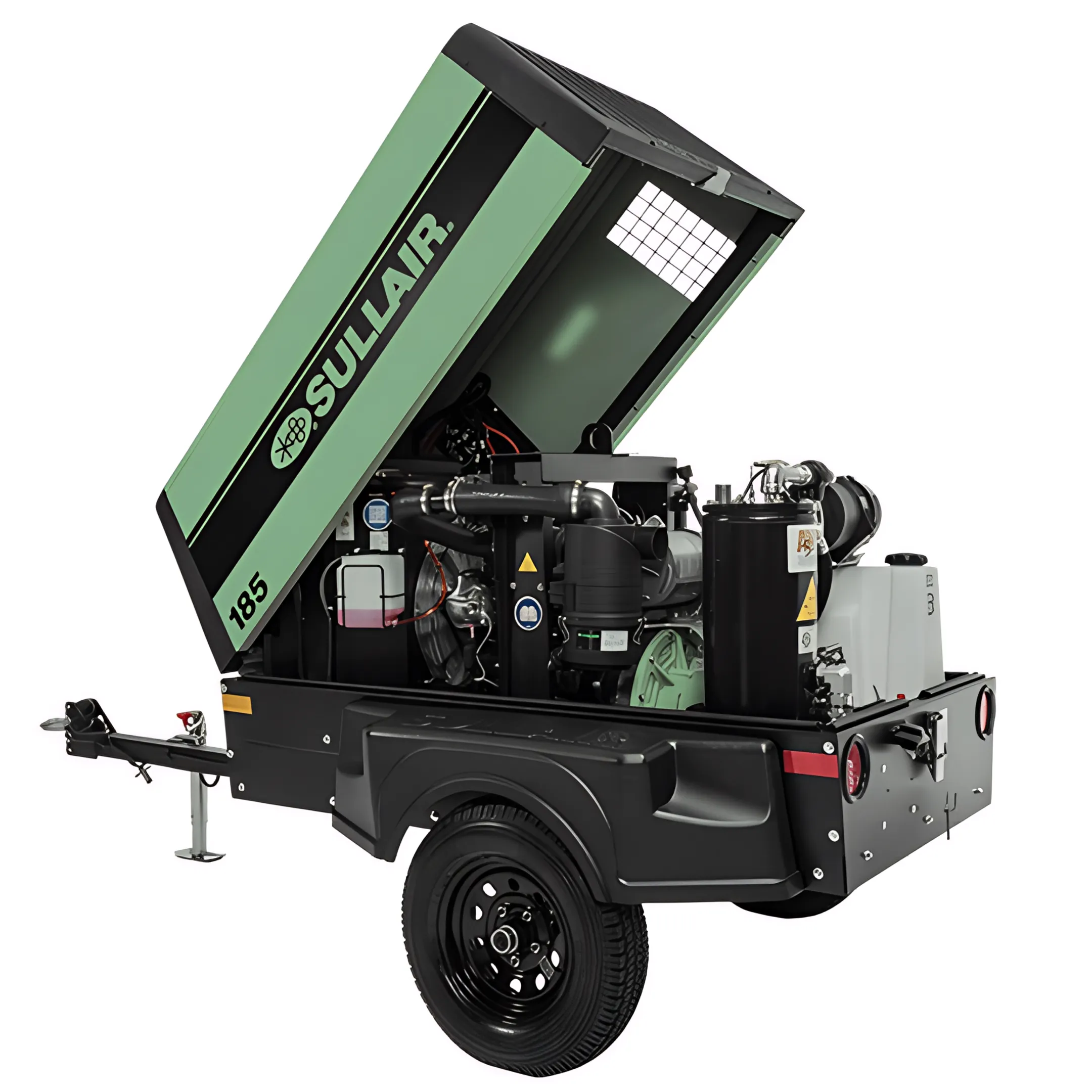 Construction contractors using portable air compressors