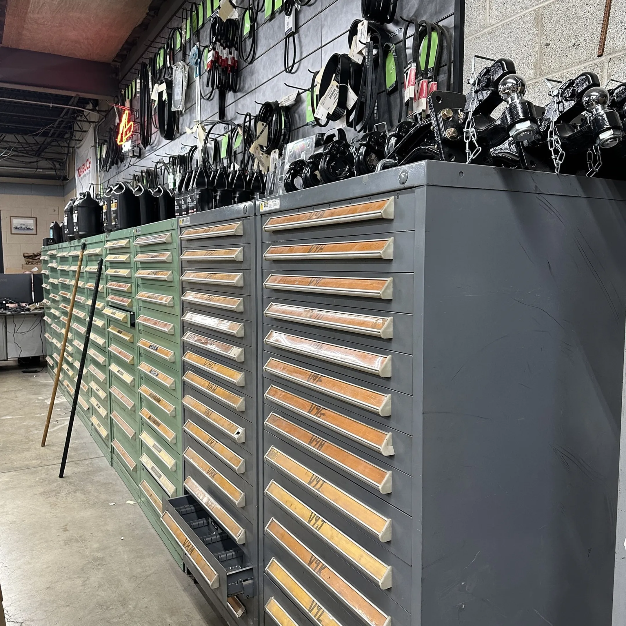 Technician testing repaired construction equipment