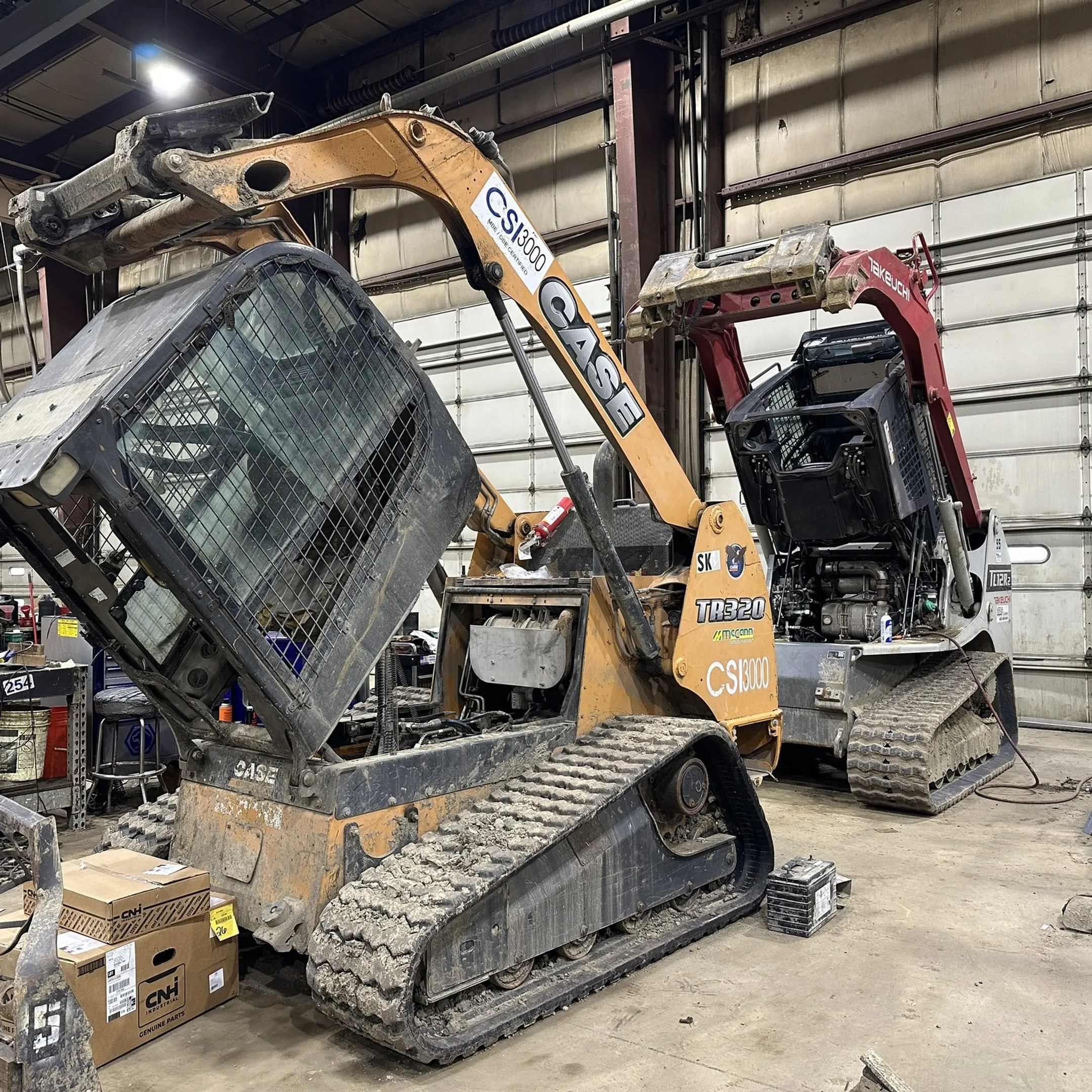 Hydraulic cylinder being inspected during a component rebuild