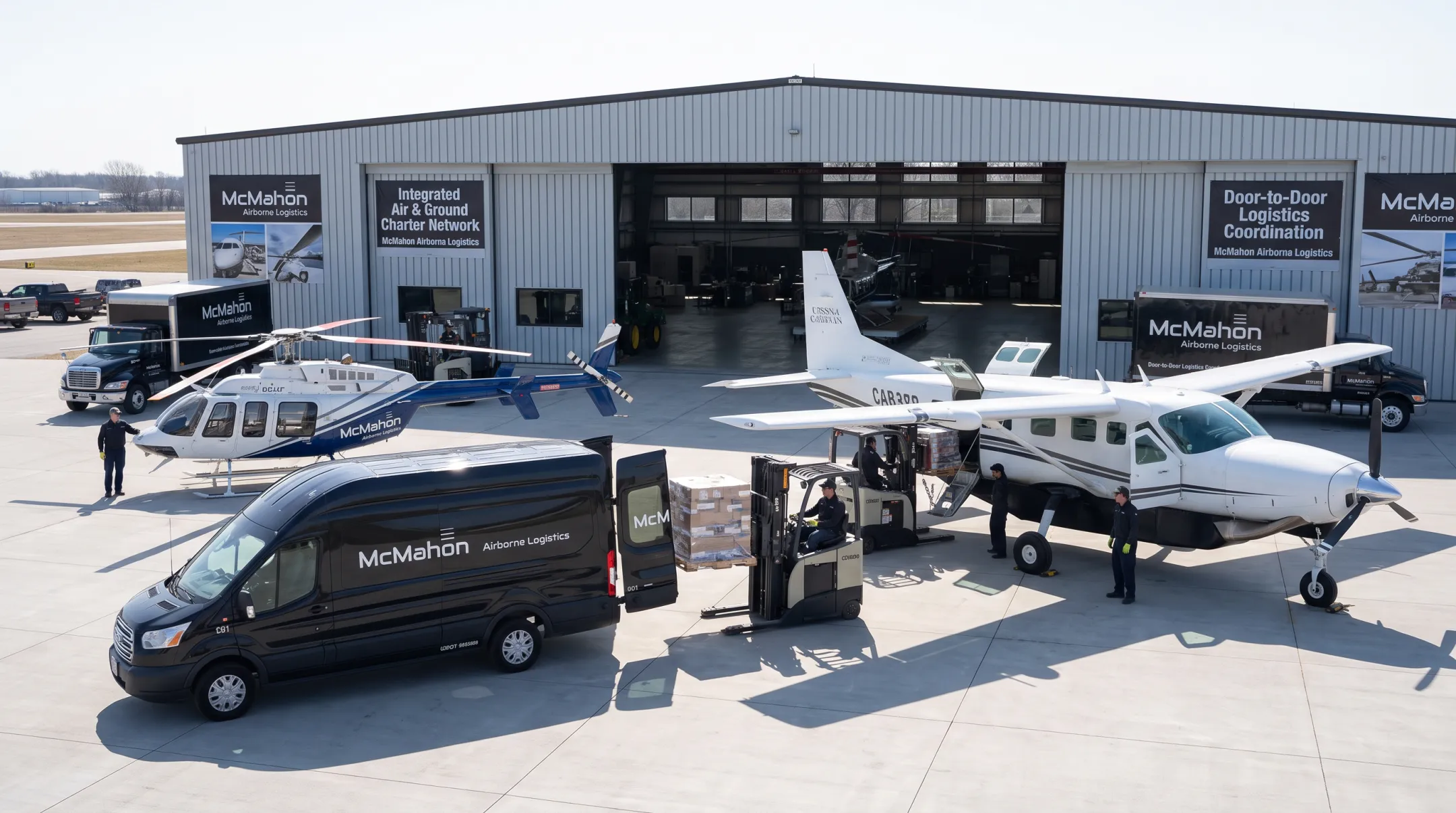 McMahon Airborne Logistics helicopter and jet fleet coordination