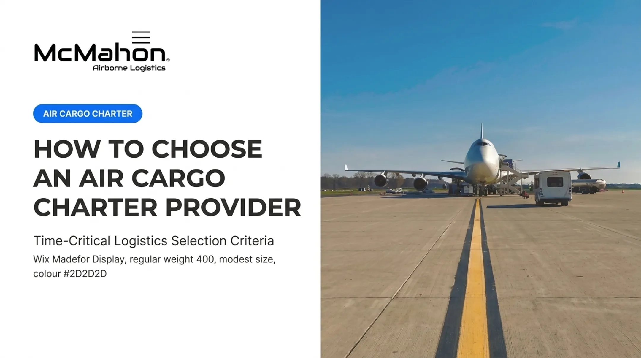 How to Choose an Air Cargo Charter Provider