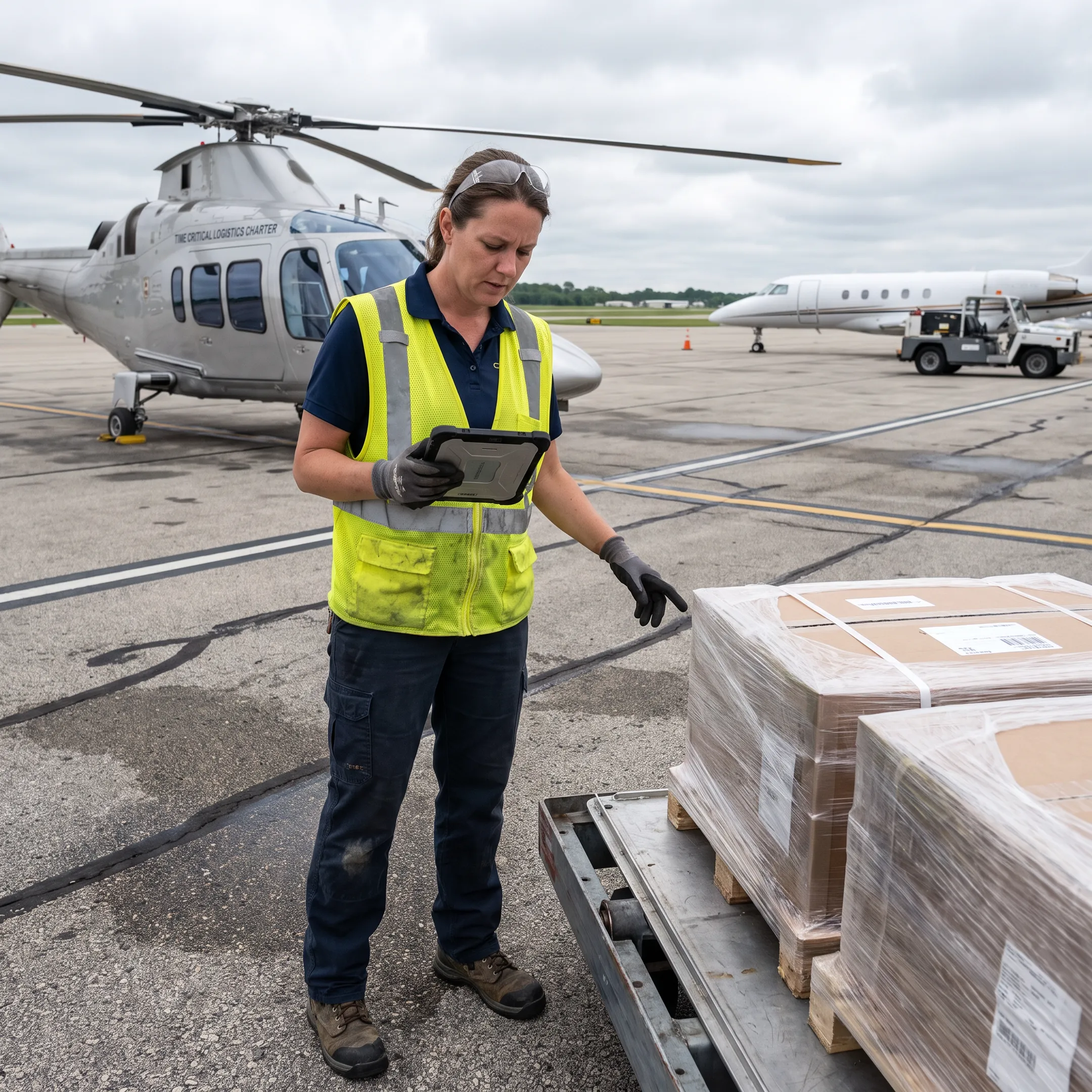 Logistics specialist coordinating urgent air freight