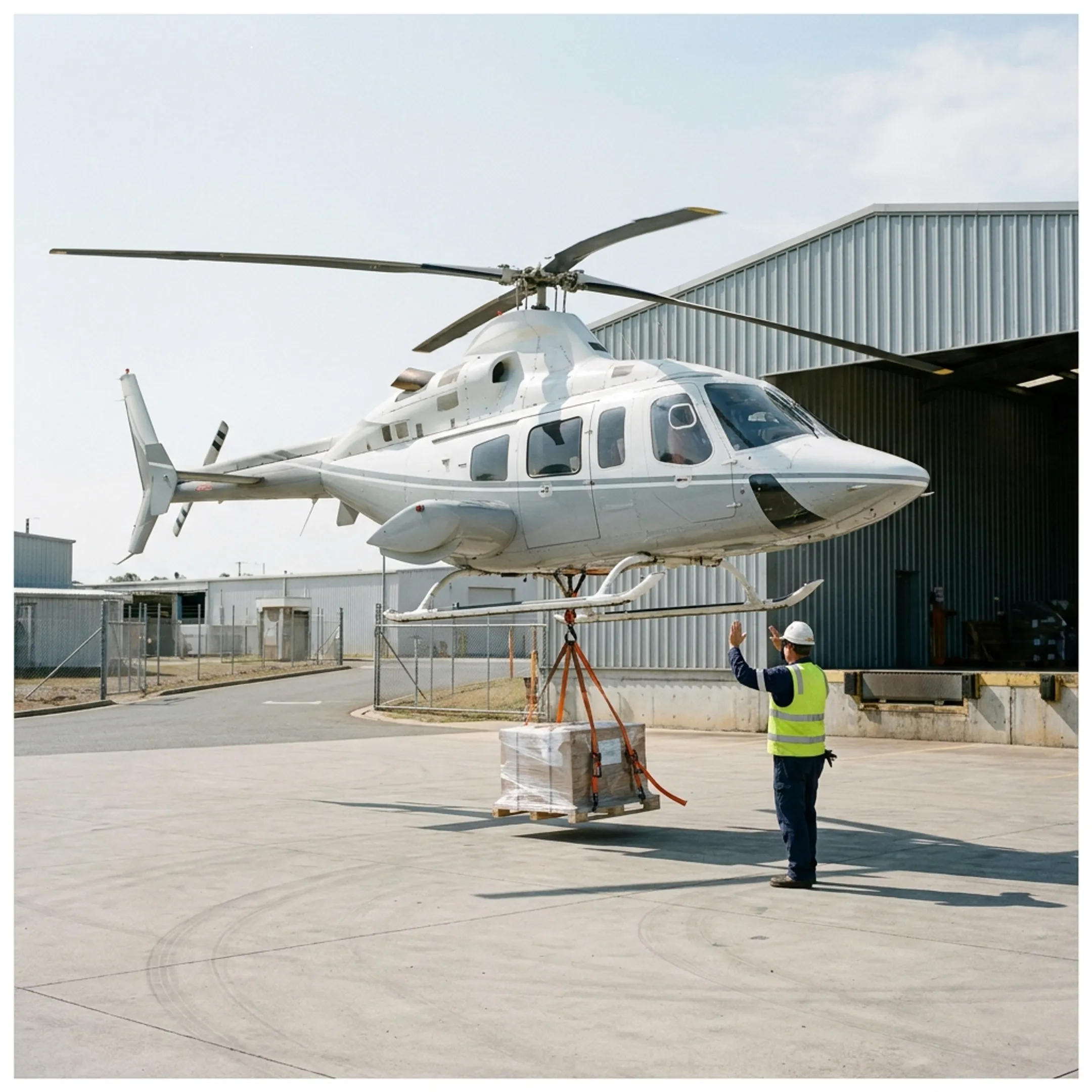 Helicopter cargo charter delivering freight directly to a worksite