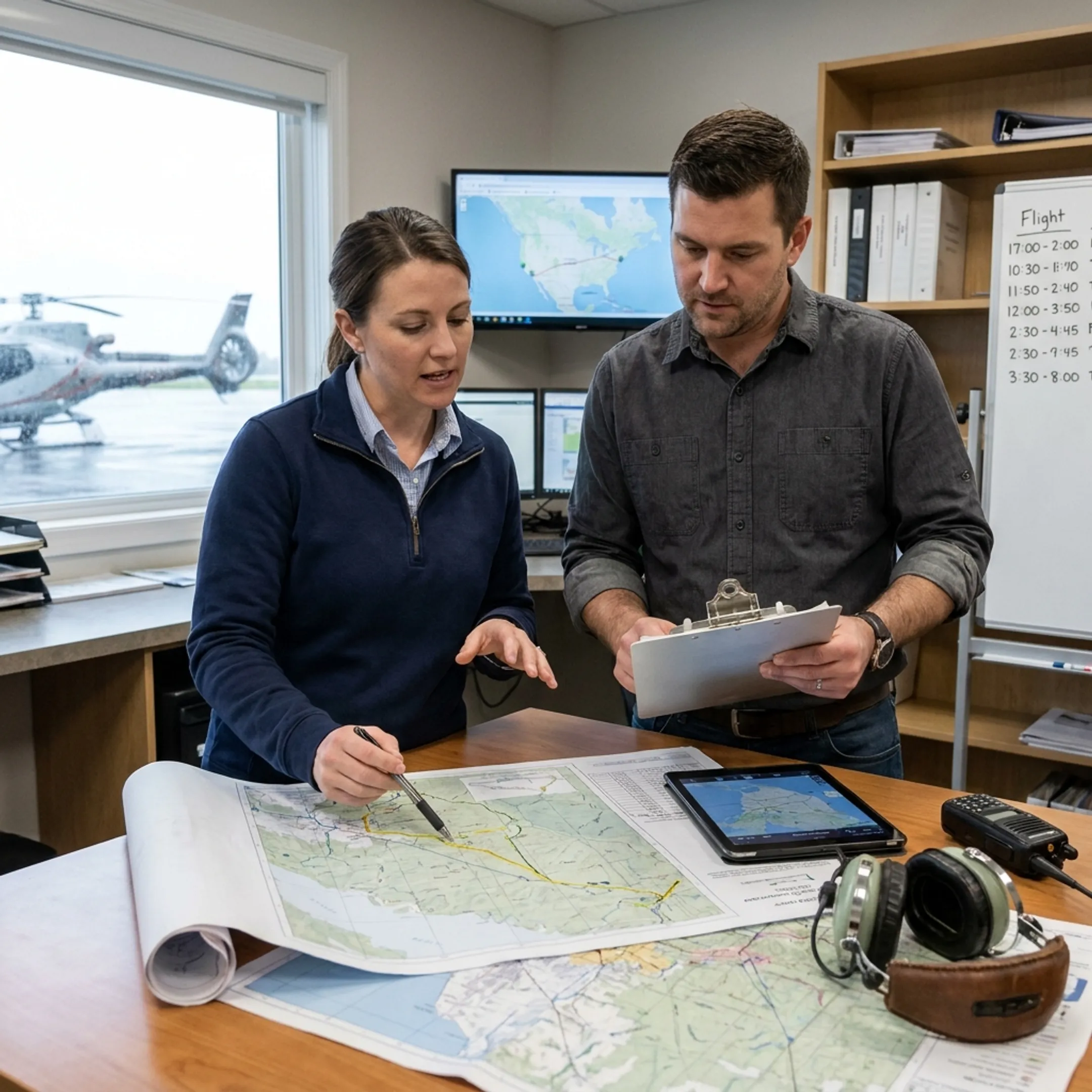 Operations team coordinating cross-border air cargo shipment