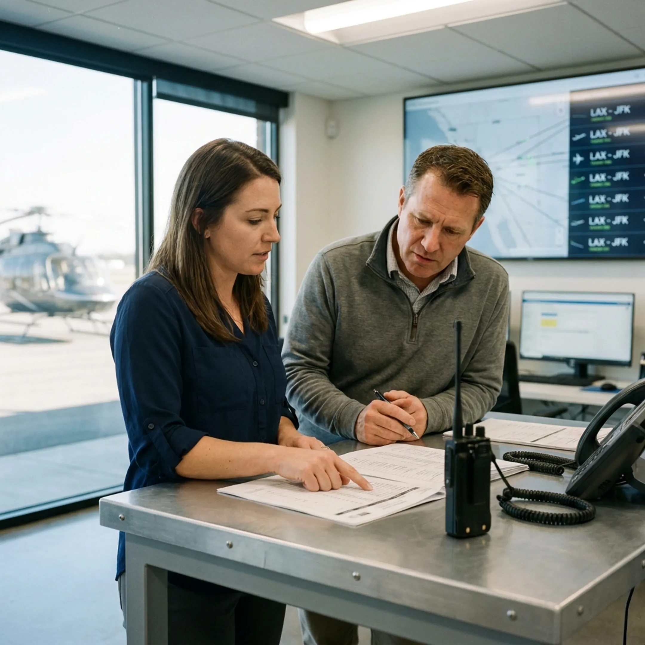 Operations team coordinating a time-critical cargo shipment
