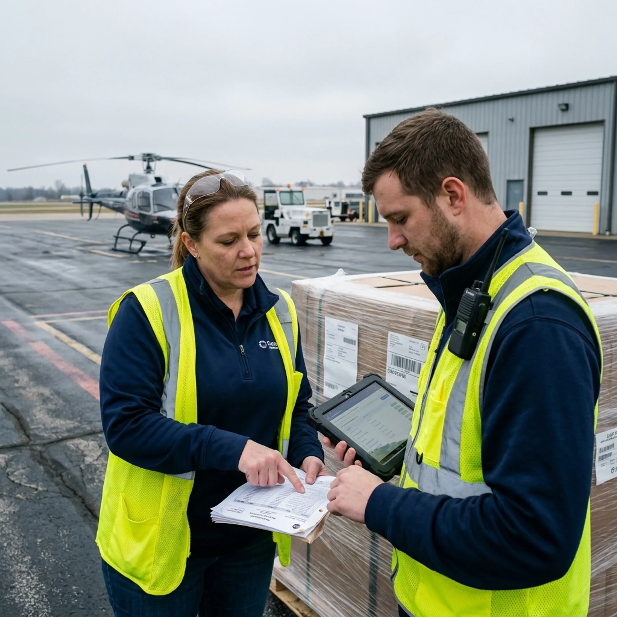 Logistics team coordinating an air cargo charter quote