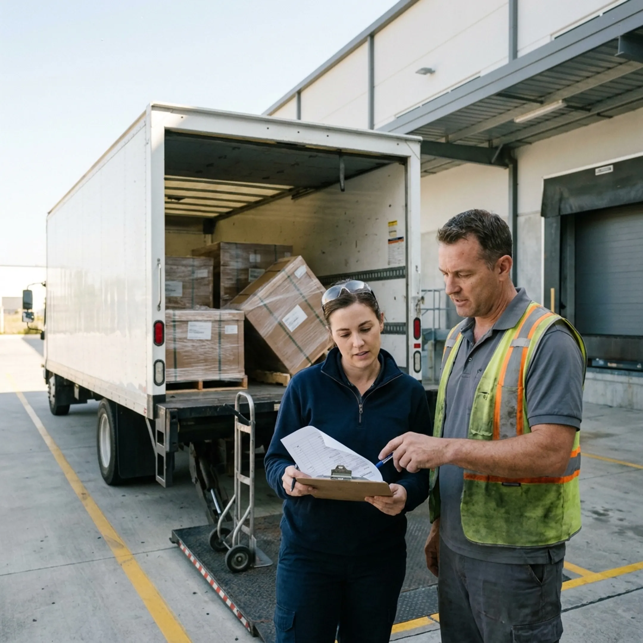 Logistics team coordinating expedited freight delivery