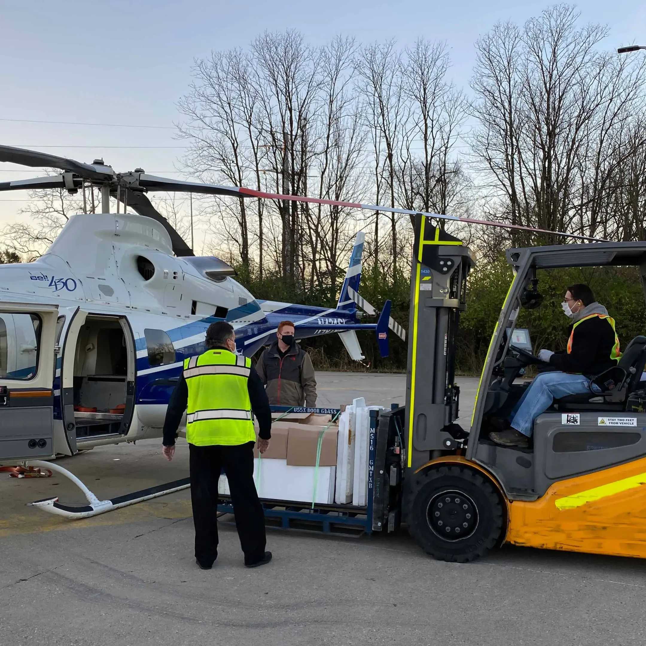 Cargo aircraft being loaded for an urgent freight charter