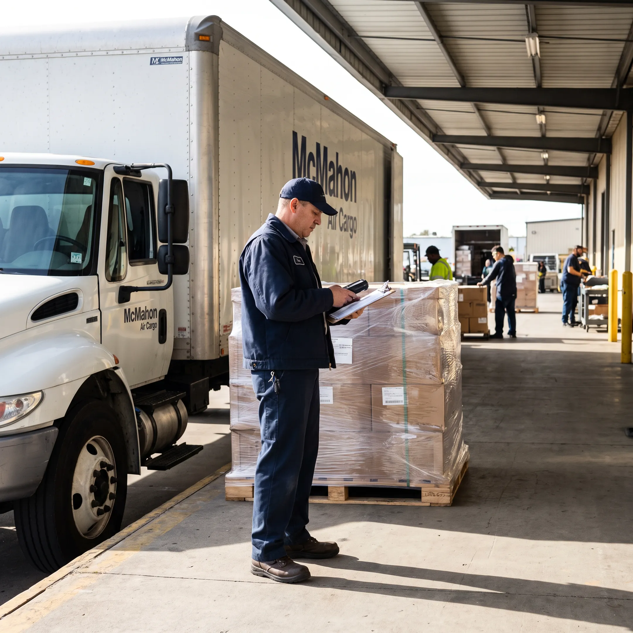 Logistics coordinator planning dedicated freight delivery