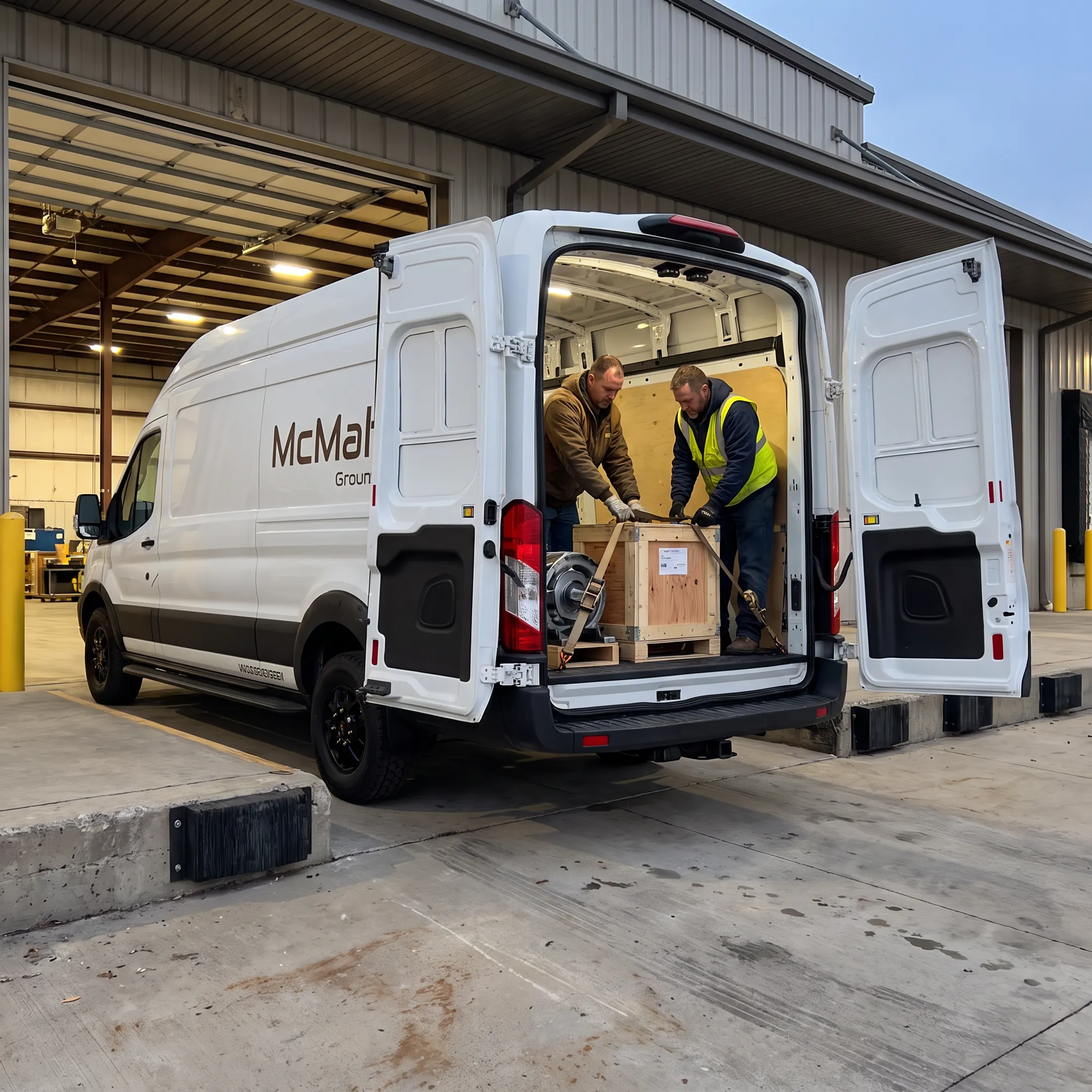 Dedicated truck loading urgent industrial freight