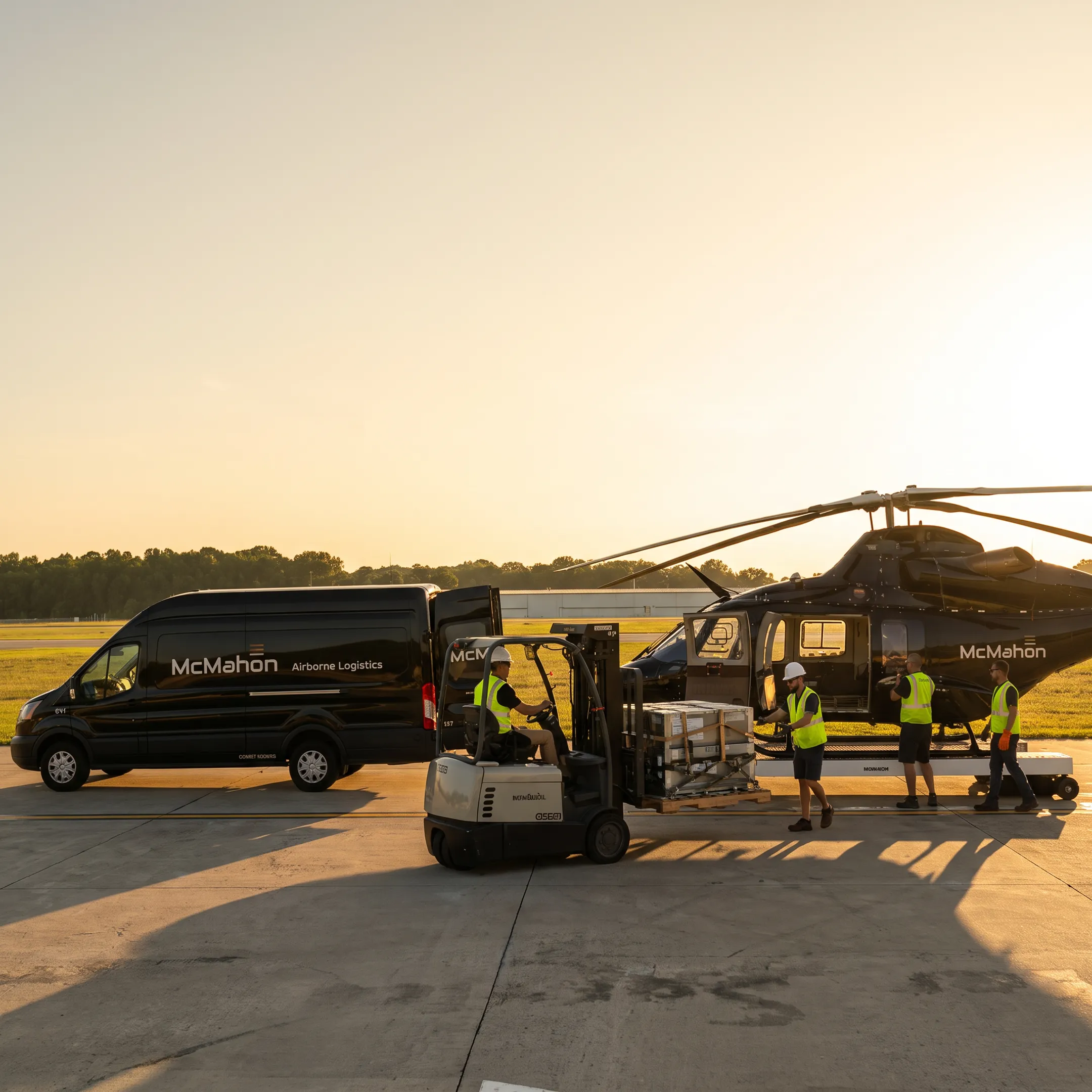 Cargo being loaded onto a charter aircraft