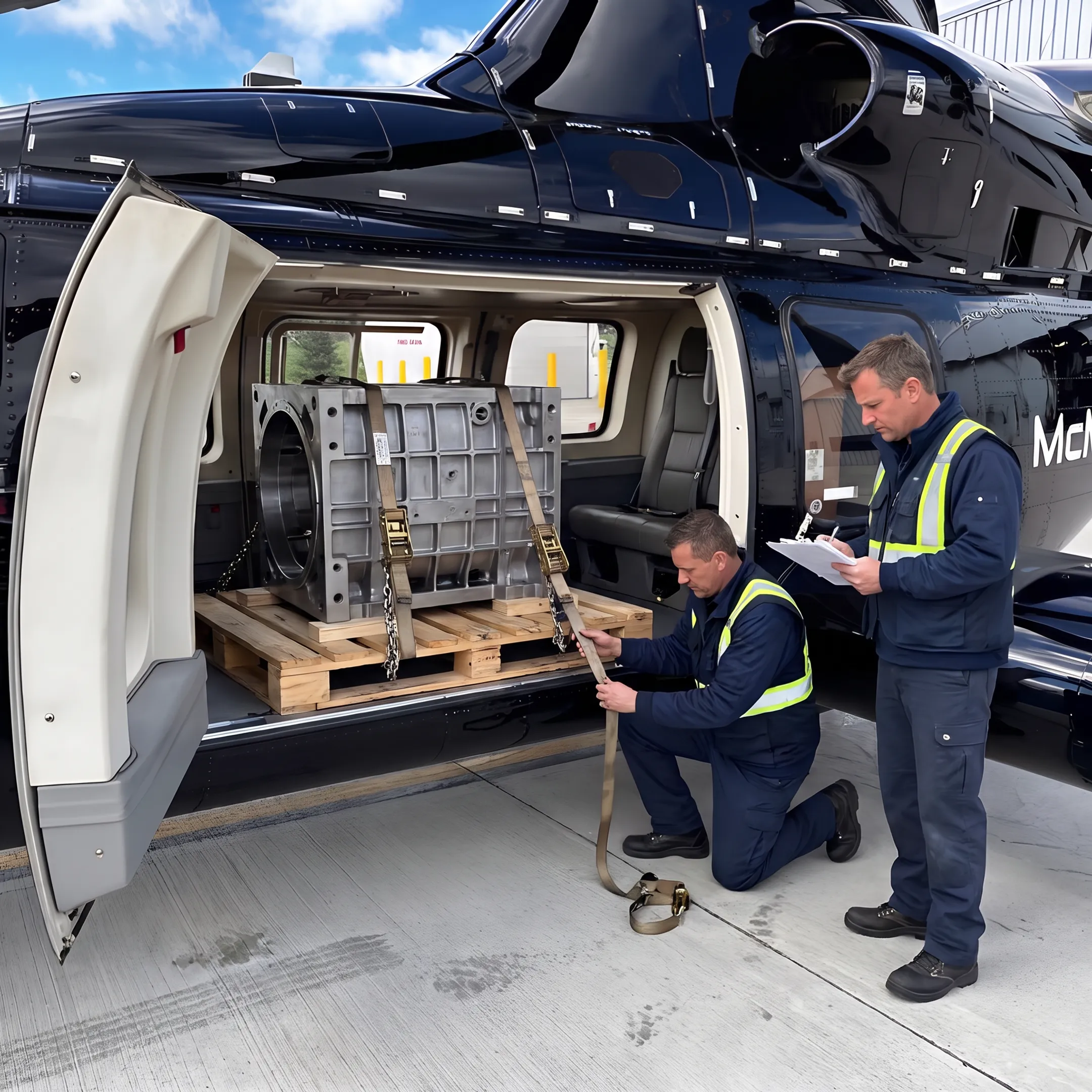 Manufacturing component prepared for air charter
