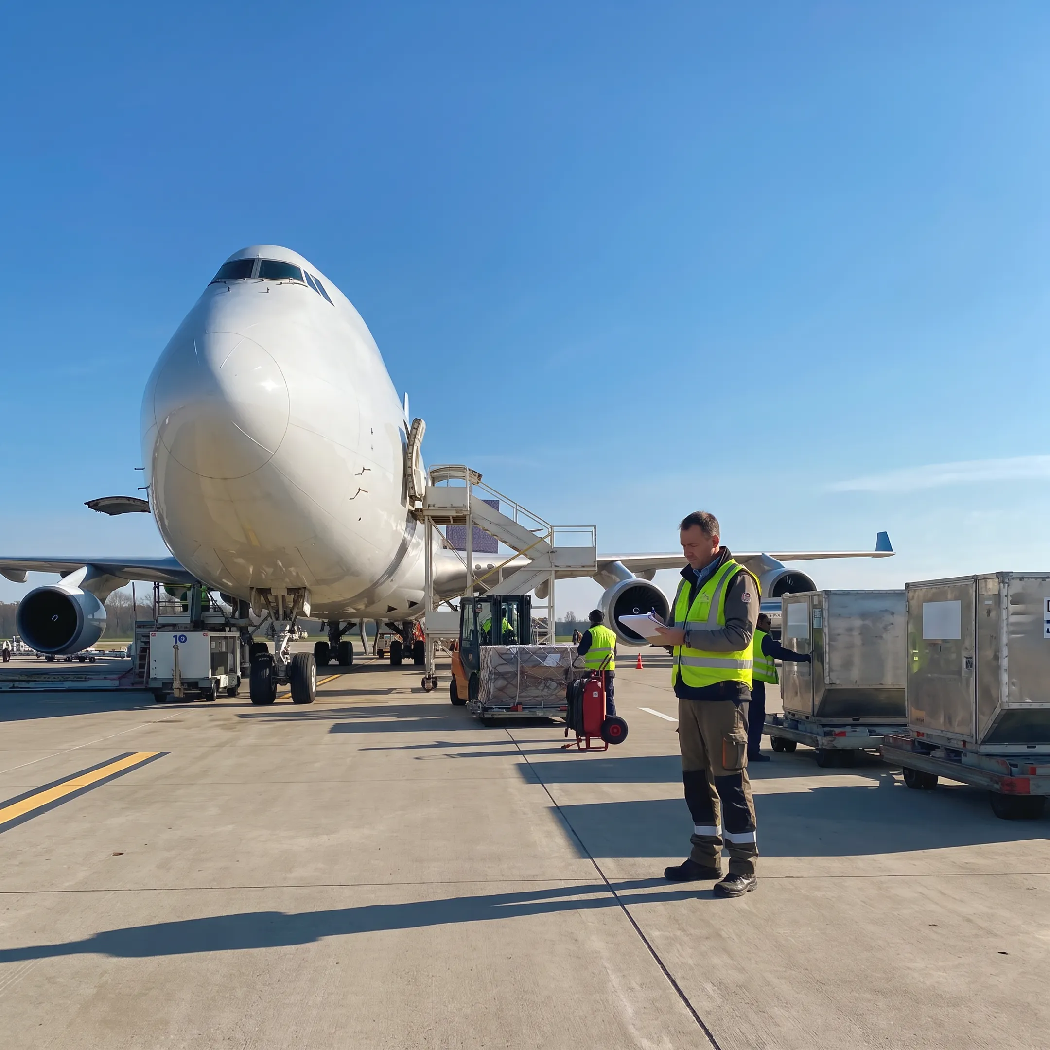 Logistics team coordinating perishable air cargo