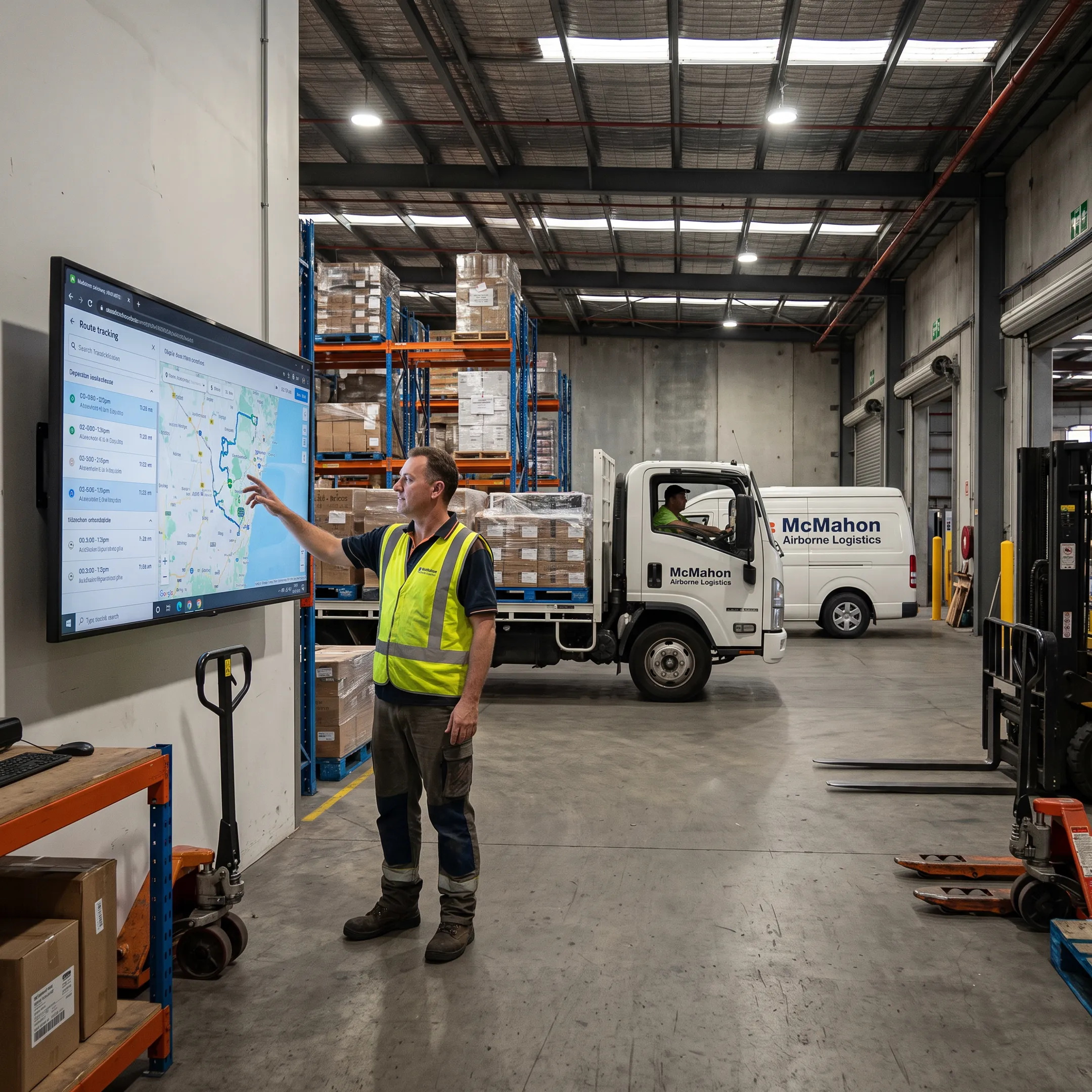 Dispatcher coordinating urgent freight delivery