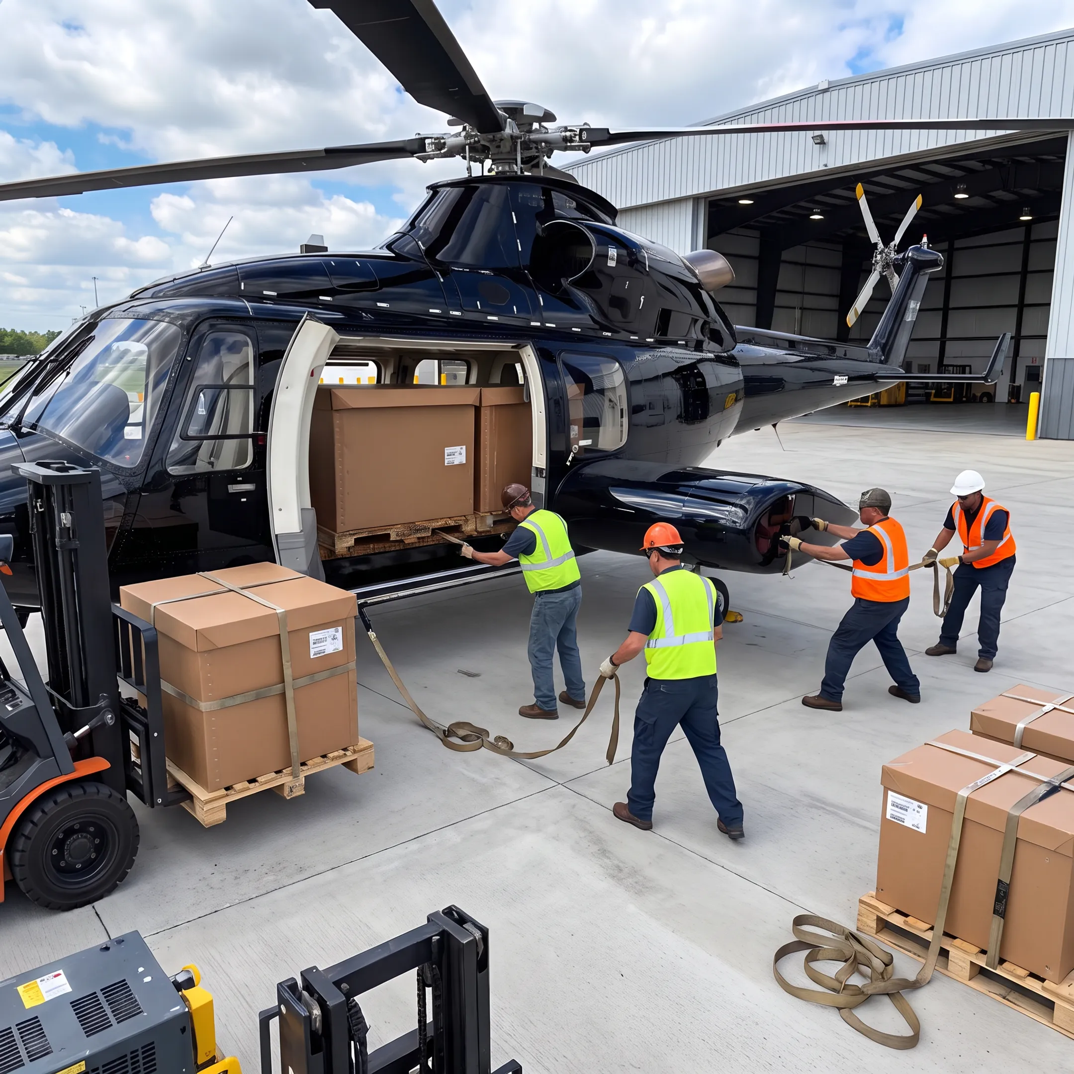 Helicopter loading time-critical cargo