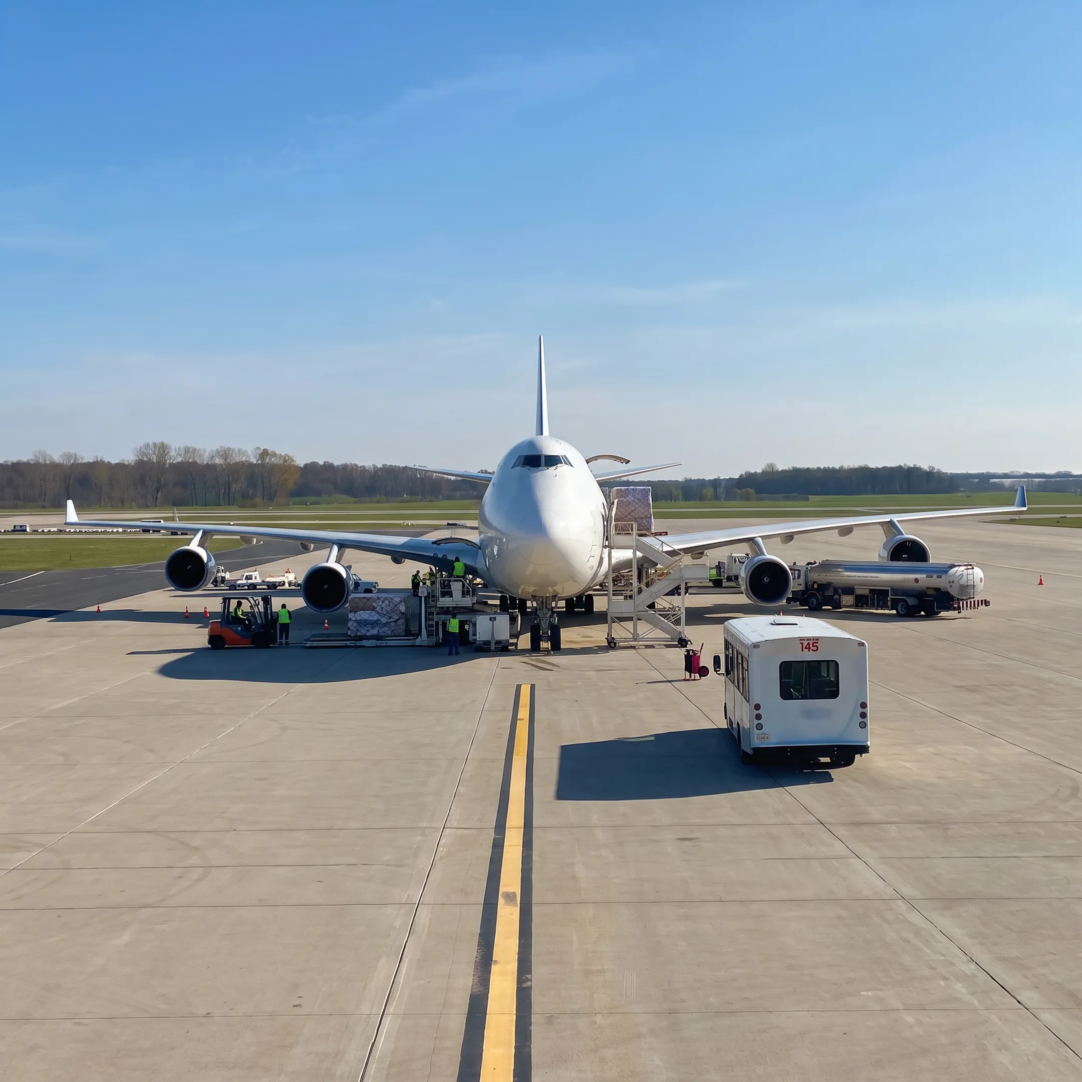 Air cargo aircraft prepared for a time-critical freight charter