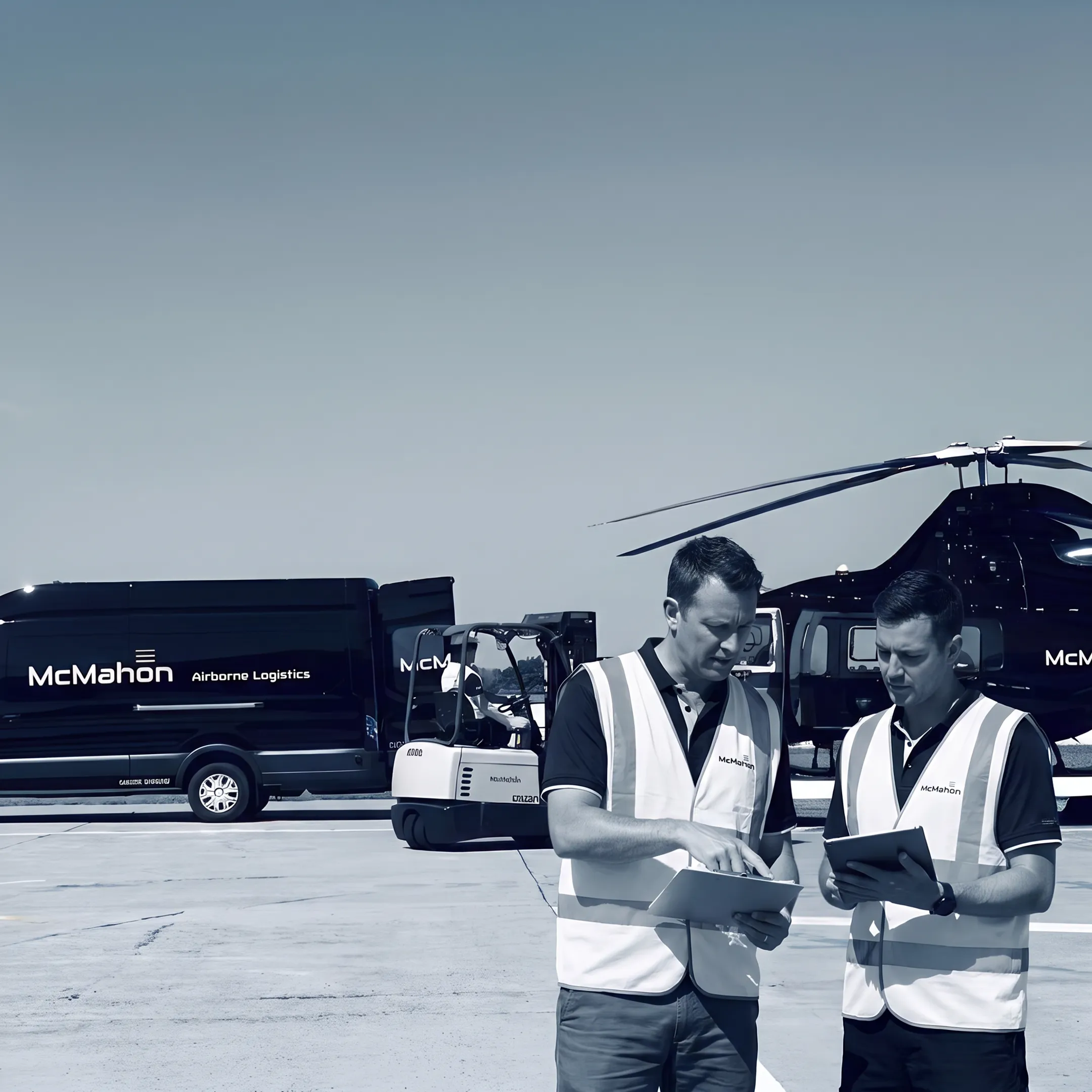 Logistics team coordinating urgent air cargo shipment