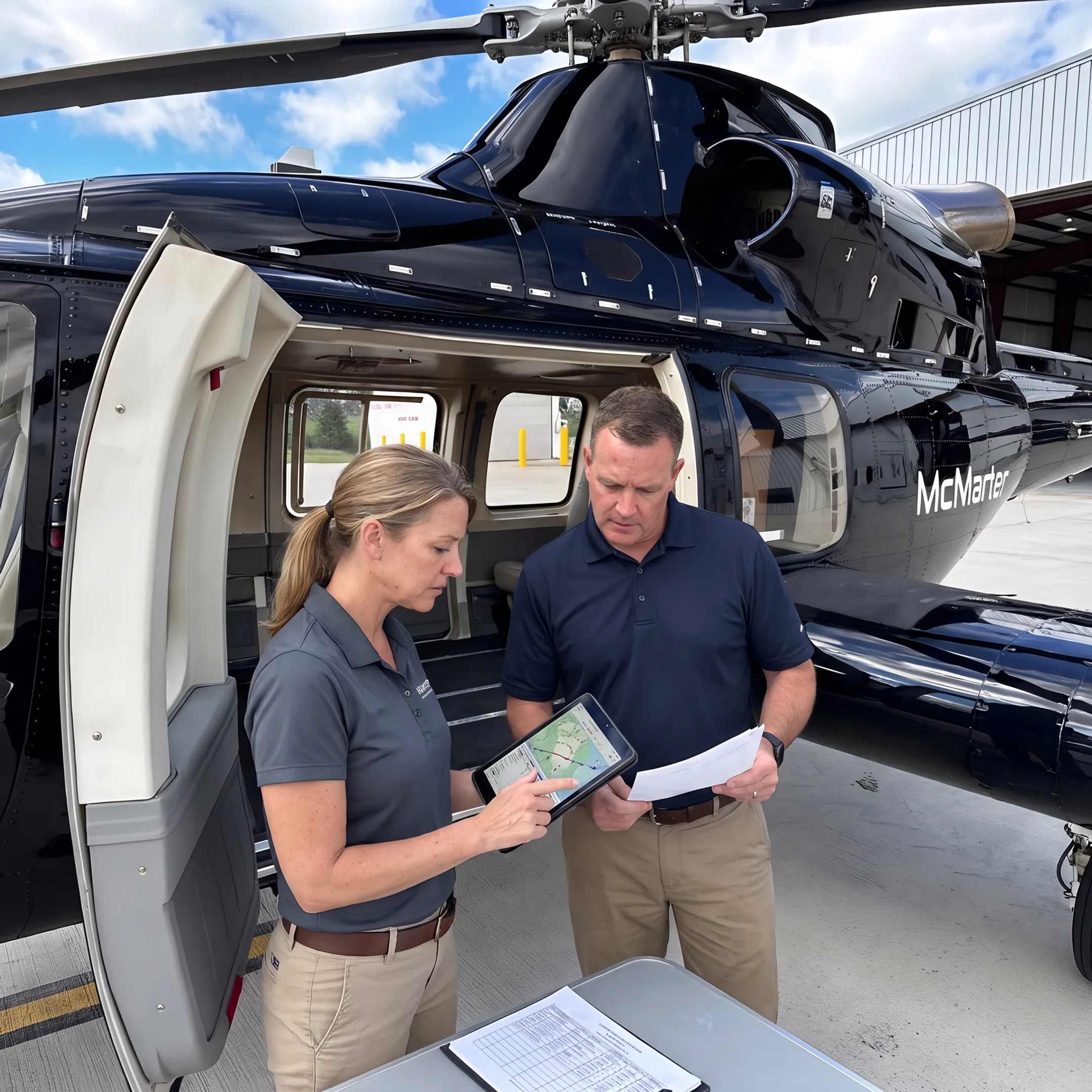 Logistics team coordinating urgent air freight