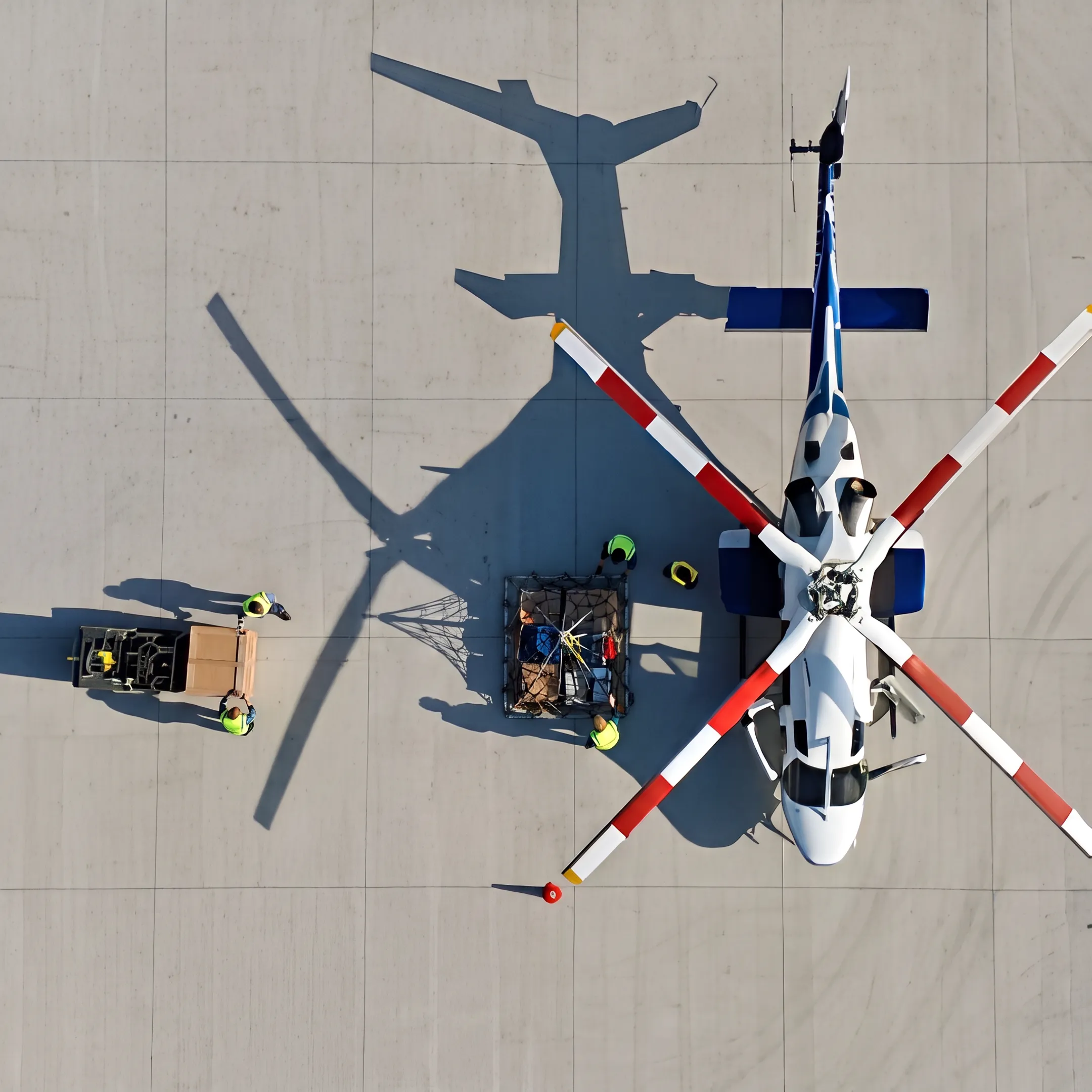 Helicopter transporting time-critical cargo for a Virginia shipment
