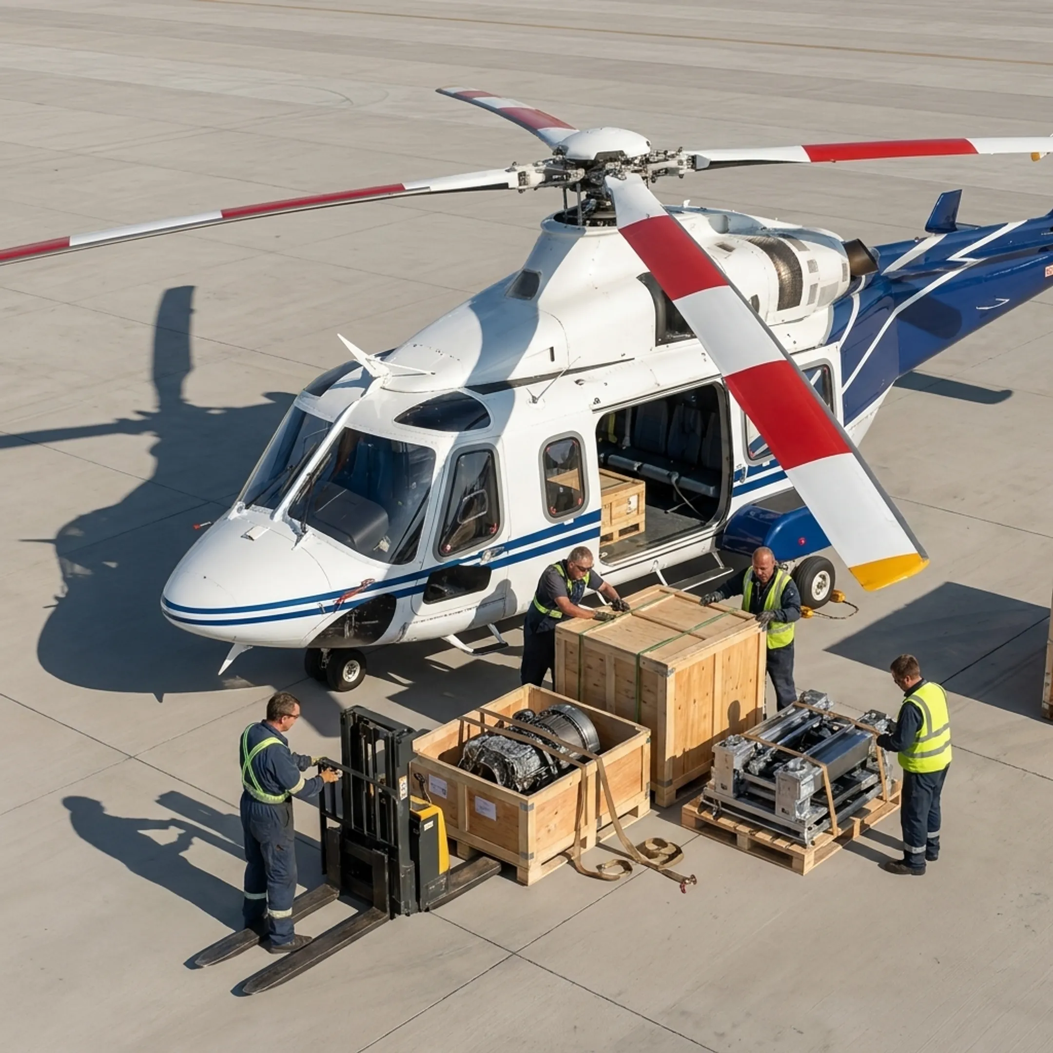 Cargo helicopter supporting automotive parts delivery