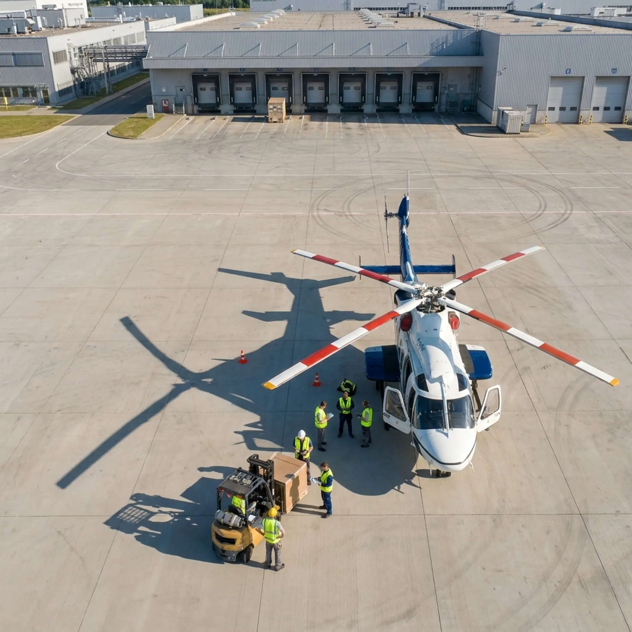 Helicopter cargo charter supporting automotive logistics