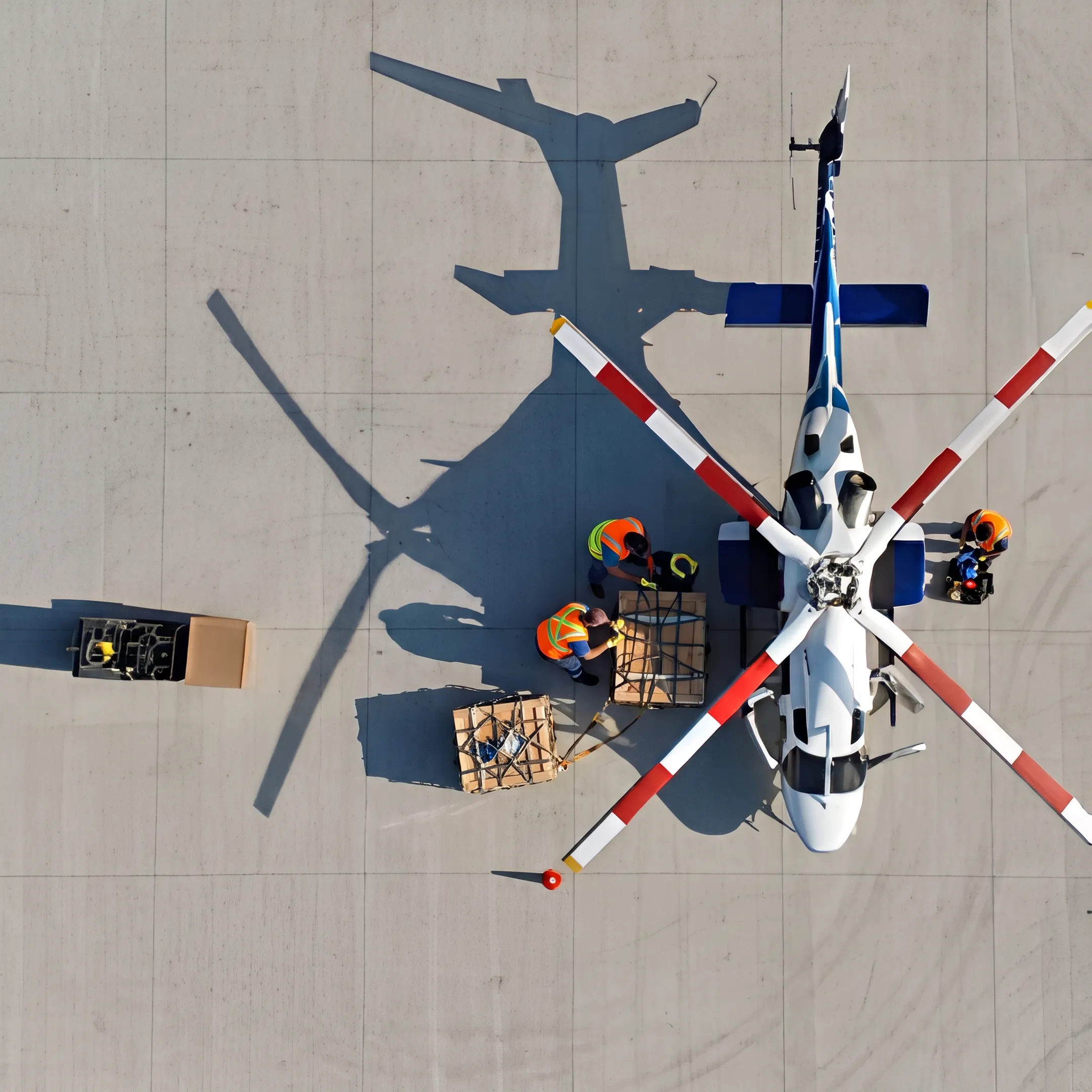 Helicopter cargo charter preparing for time-critical freight delivery