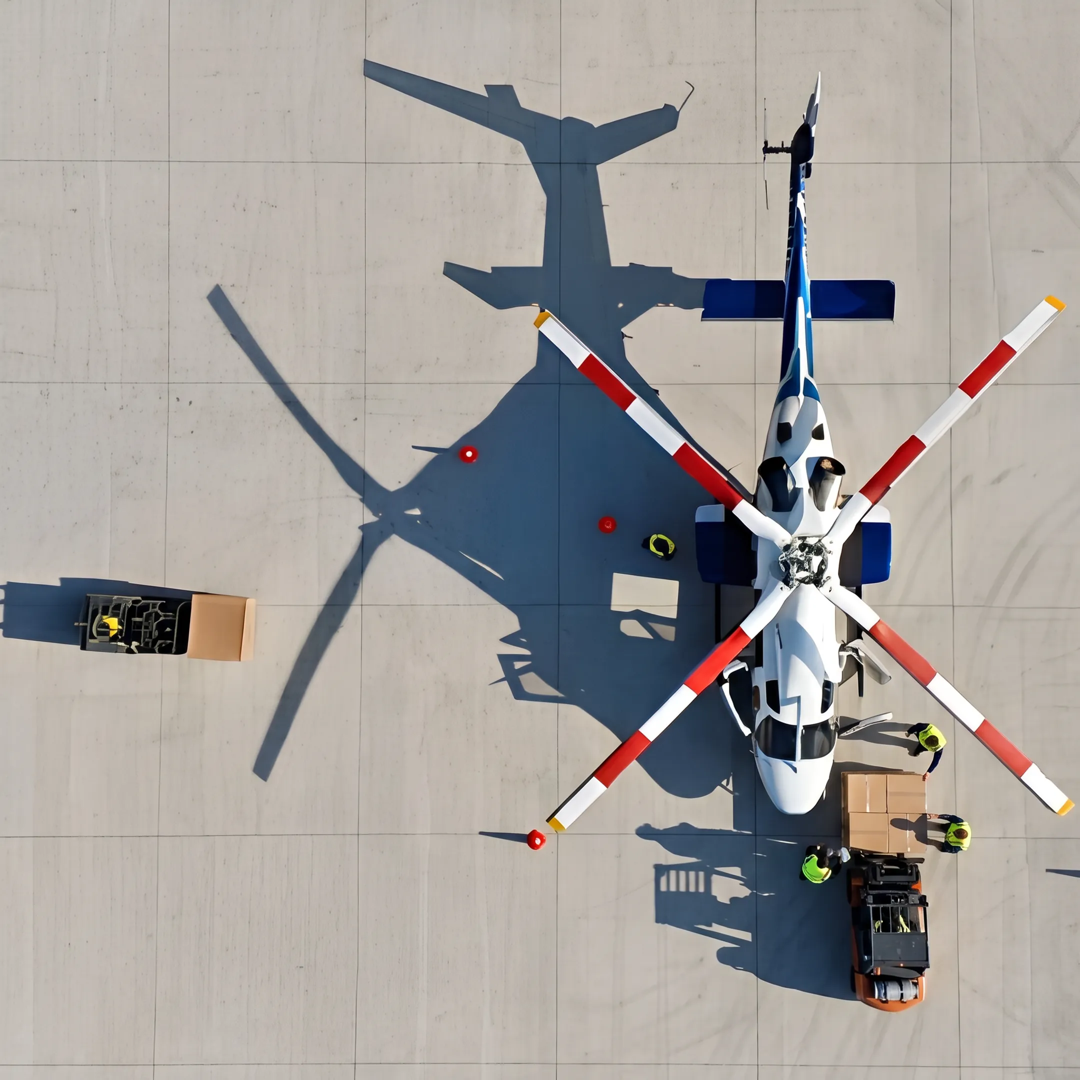 Helicopter transporting cargo for a time-critical shipment