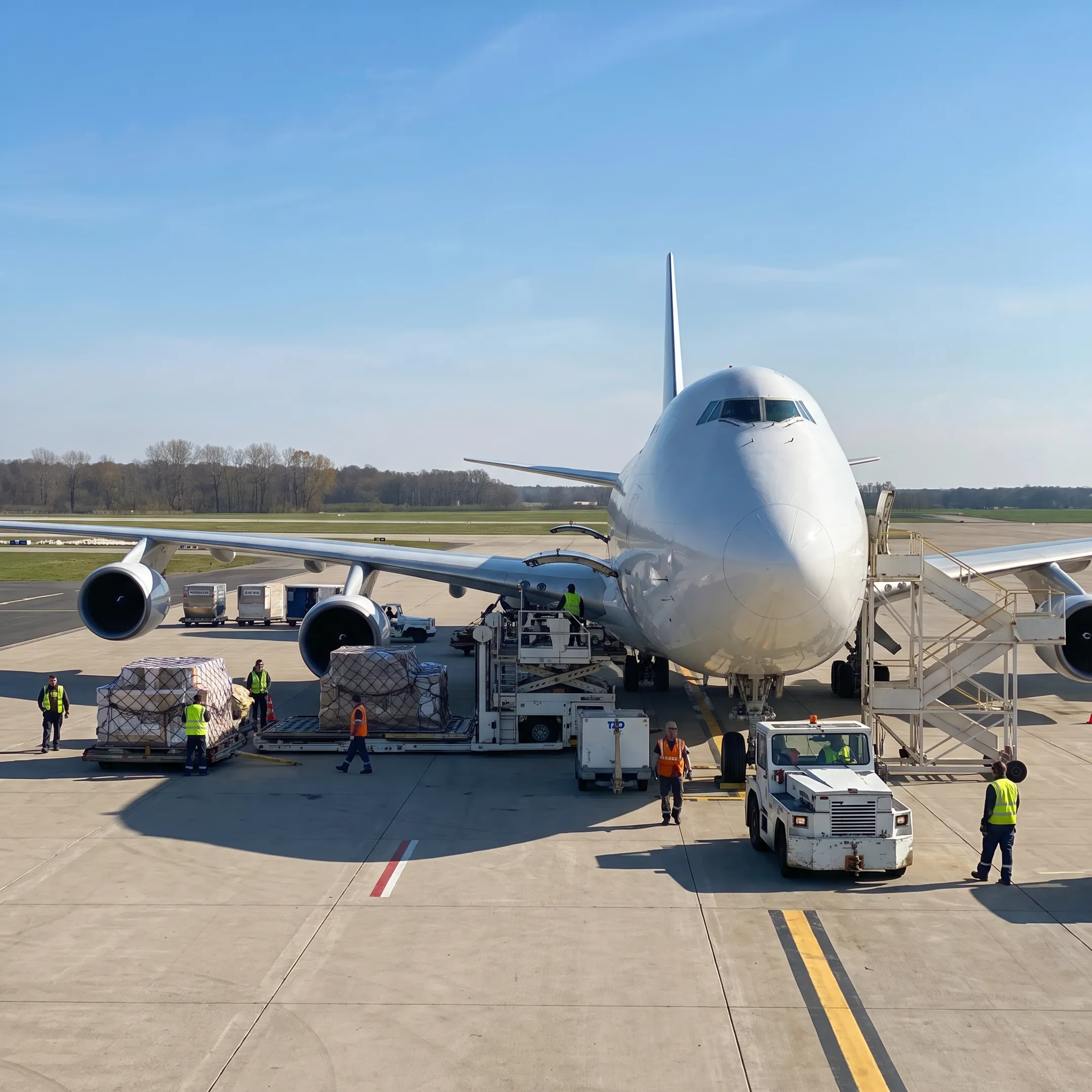 Air cargo charter aircraft prepared for time-critical freight transport