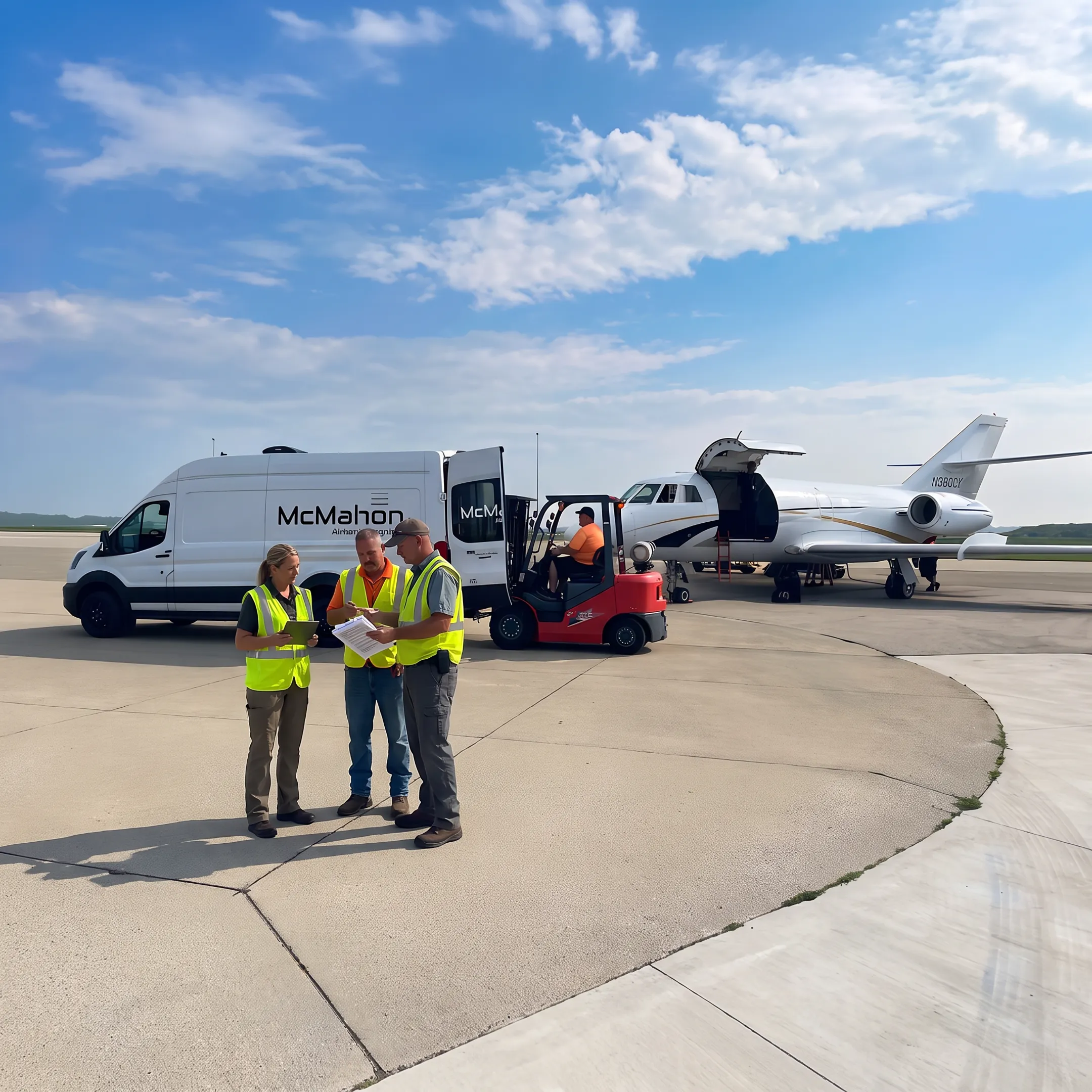 Operations team coordinating expedited business freight