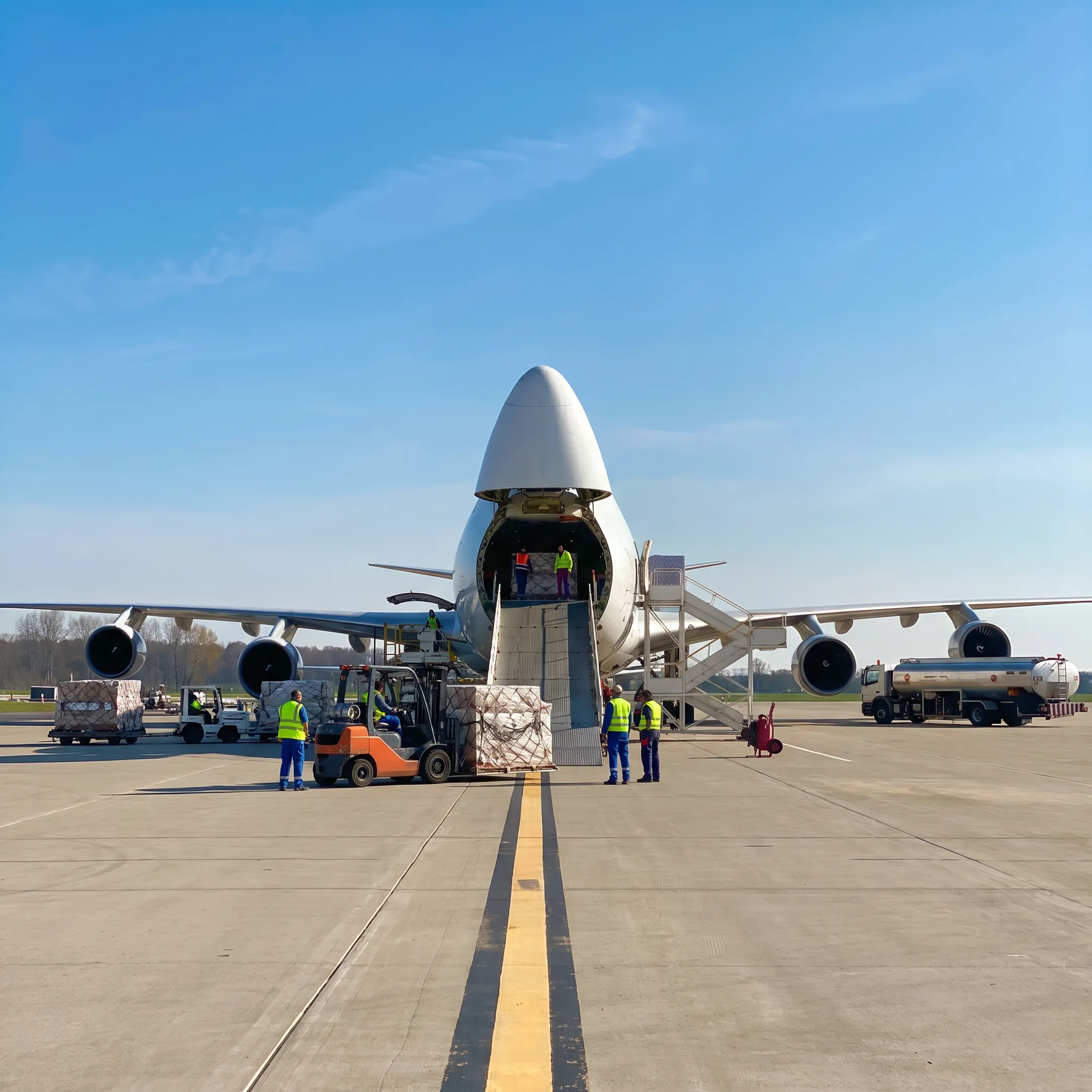 Dedicated cargo aircraft prepared for urgent freight charter