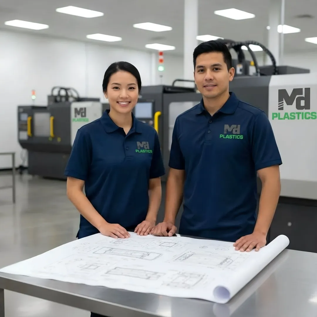 Engineering team analyzing precision manufacturing processes