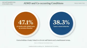 ADHD comorbidity statistics showing anxiety and mood disorder prevalence in adults