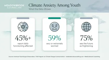 Statistics on climate anxiety impact among young people ages 16-25