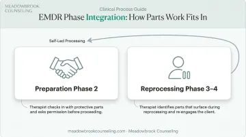 EMDR and IFS parts work integration process across preparation and reprocessing phases