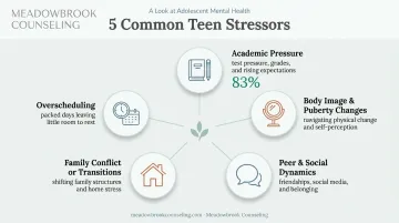 5 common stressors teenagers face including academics and body image