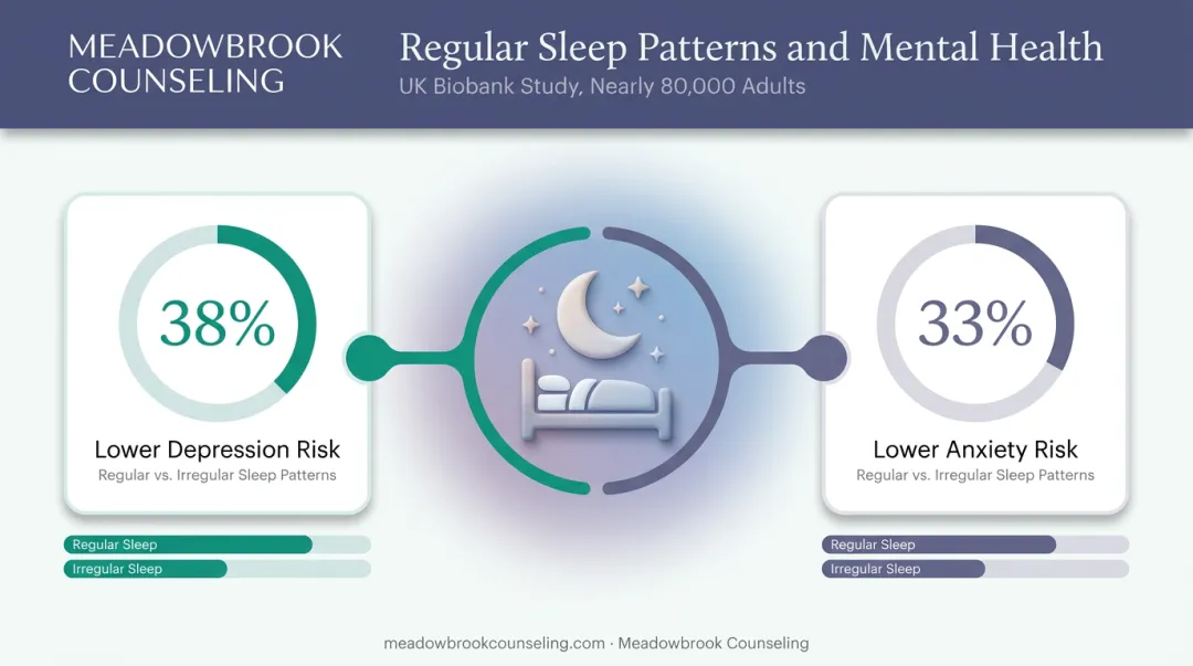 Sleep regularity impact on depression and anxiety risk reduction statistics