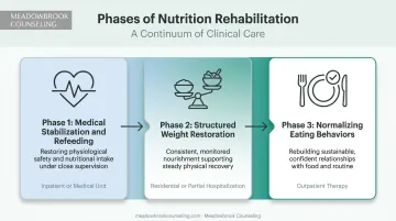 Three-phase nutrition rehabilitation process from stabilization to normalized eating