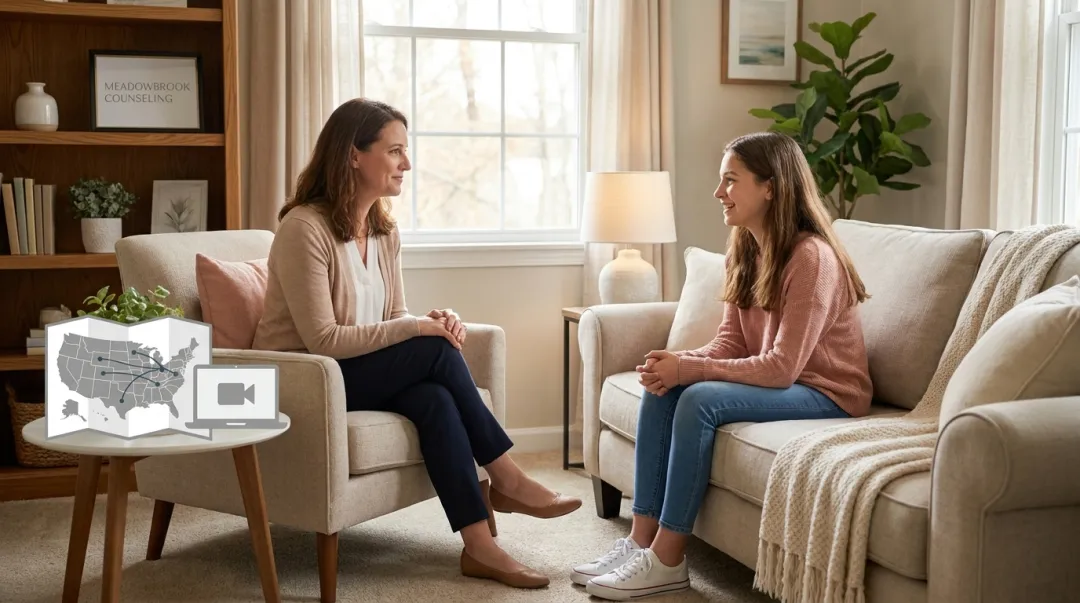 Meadowbrook Counseling multi-state therapy locations with telehealth access