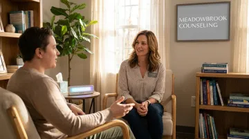Therapist and client discussing evidence-based anxiety treatment session